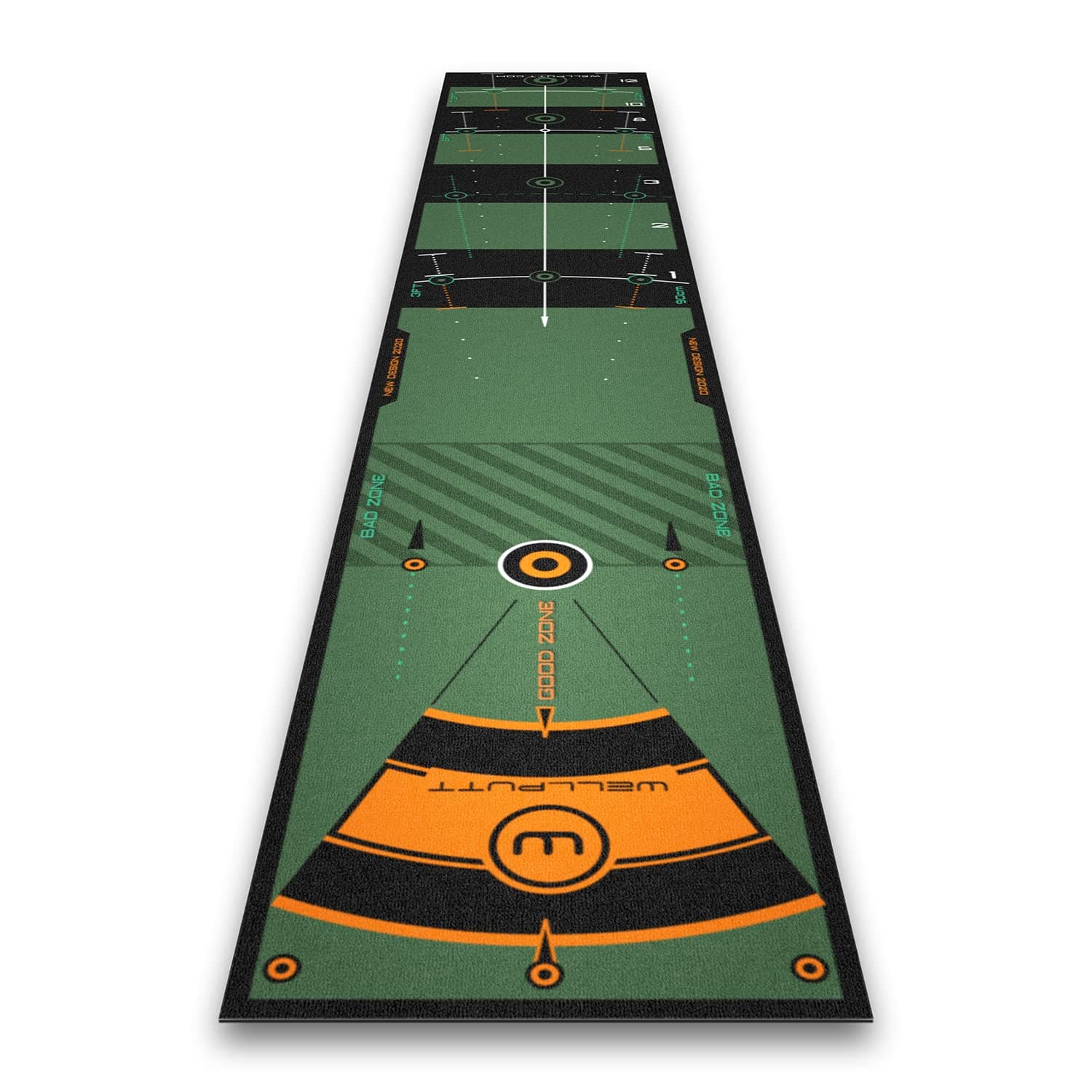 WELLPUTT WELLPUTT Golf Putter Mat, 6.6 ft (2 m), 9.8 ft (3 m), 13.1 ft (4 m) Golf Putter Mat, WELLPUTT Zone, Putter Practice, Made in France, Official Japanese Distribution
