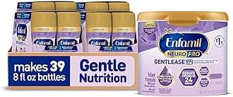 Enfamil NeuroPro Gentlease Baby Formula, Brain Building DHA, HuMO6 Immune Blend, Designed to Reduce Fussiness, Crying, Gas & Spit-up in 24 Hrs,19.5 Oz Tub + 8 Fl Oz, 24 Bottles