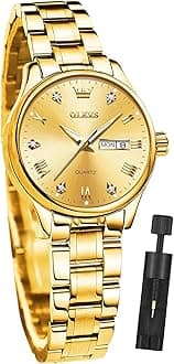 OLEVS Watches for Women Dress Roman Numerals Diamonds Stainless Steel Waterproof Silver Designer Metal Date Expanding Bracelet Ladies Wrist Watch