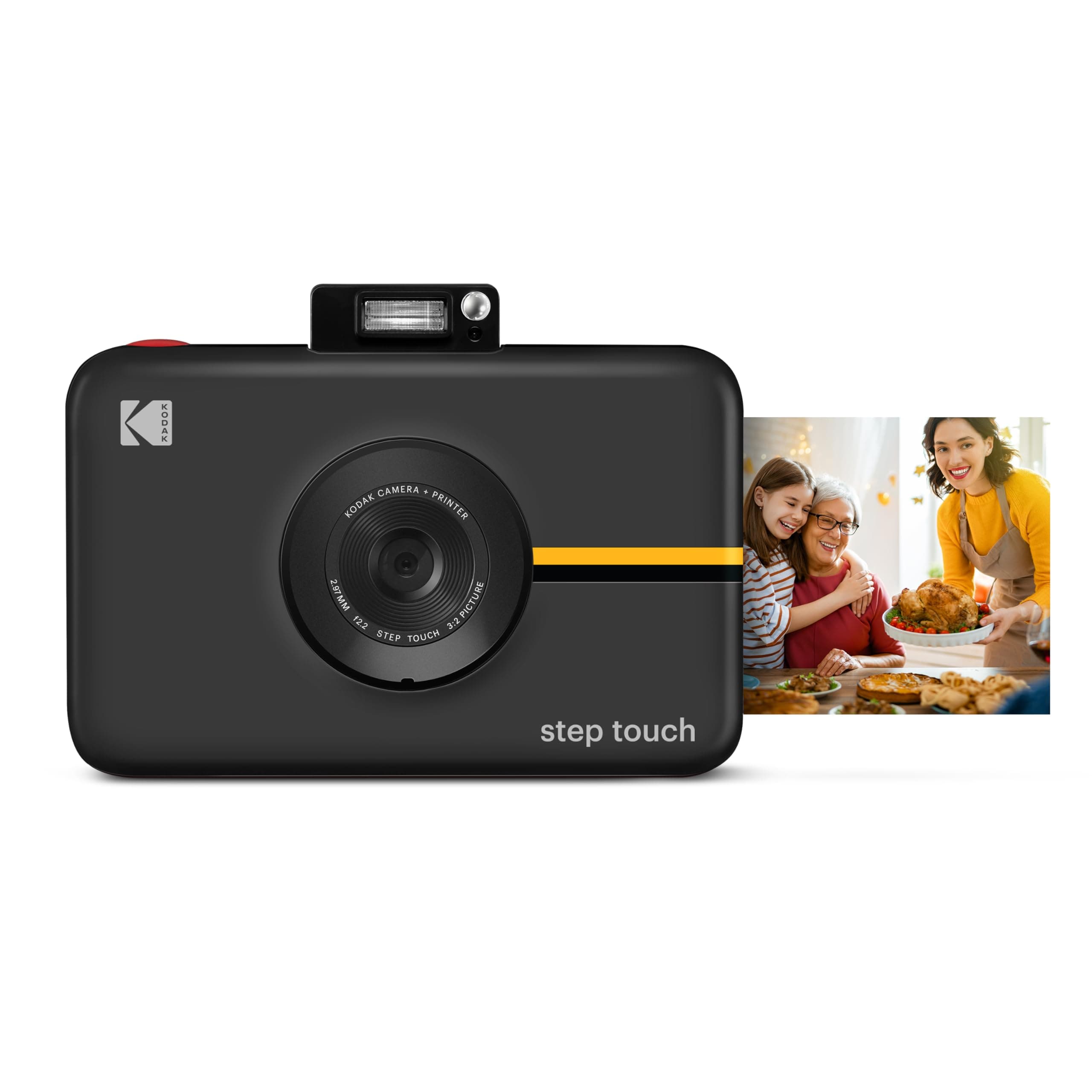 KODAK Step Touch Instant Camera With 3.5 Inch LCD Touchscreen Display (Black) Bluetooth Printer With ZINK Technology, 1080p HD Video, 10x Zoom & KODAK App