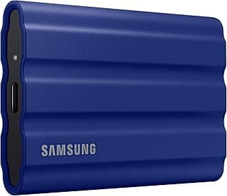 - Samsung T7 Shield Portable SSD 1TB USB 3.2 Gen2 External SSD, Up to 1,050MB/s, Rugged, IP65 Water & Dust Resistant, for Photographers, Content Creators and Gaming, Mac Compatible, MU-PE1T0R, Blue