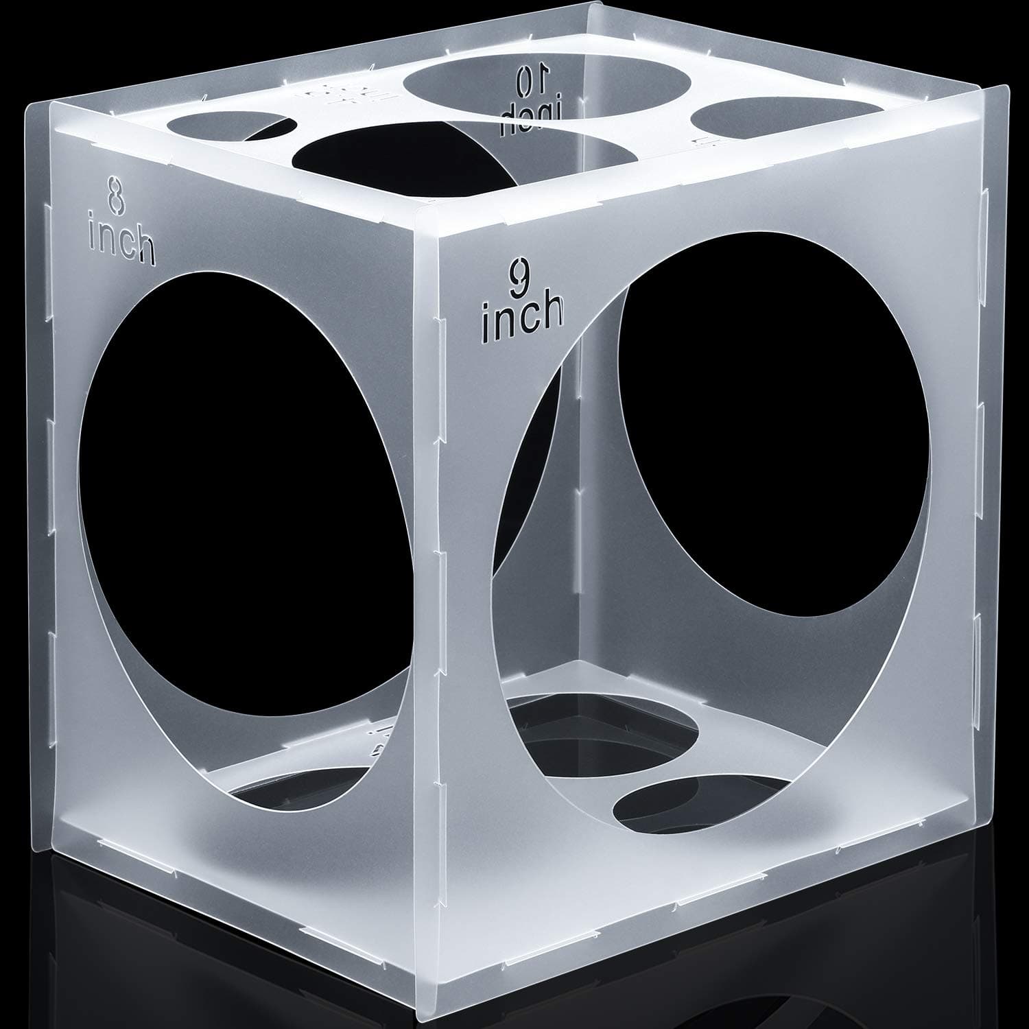 11 Holes Collapsible Plastic Balloon Sizer Cube Box Measurement Tool for for Birthday Wedding Party Balloon Decorations, 2-10 Inch(1)