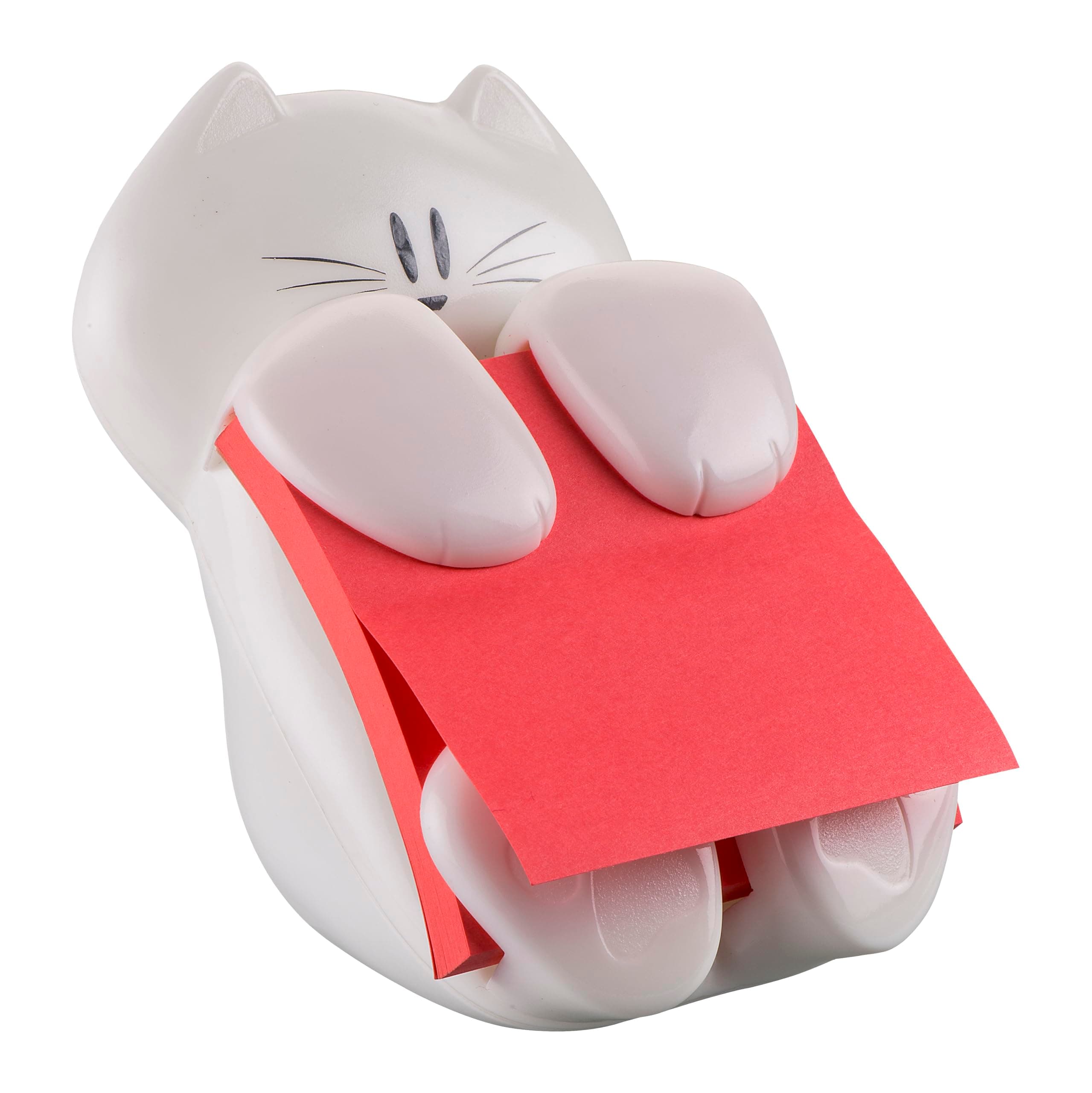 Post-it Dispenser Z-Notes CAT, Pack of 1 Pad, 90 Sheets per Pad, 76 mm x 76 mm, Pink Color - for Convenient One-Hand Dispensing on Your Desk