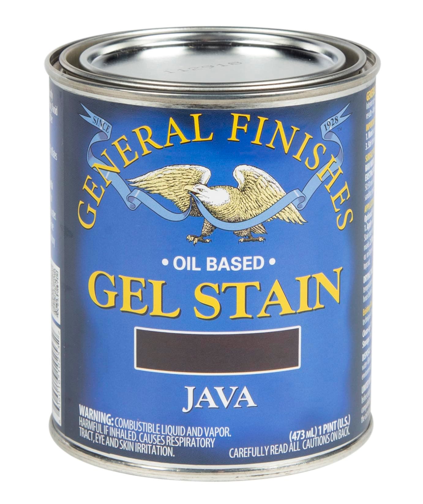 General Finishes Oil Base Gel Stain, 1 Pint, Java