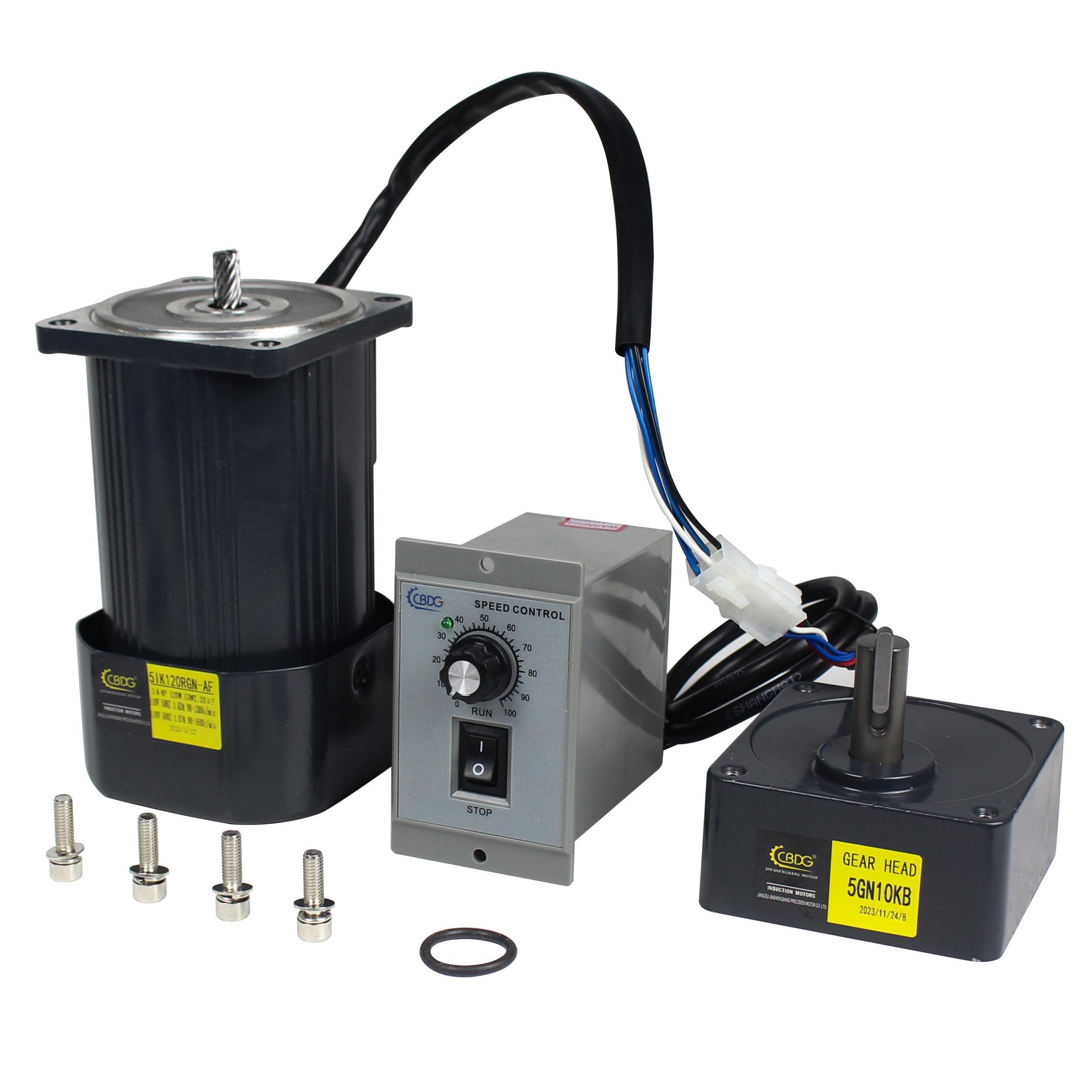CNCTOPBAOS 120W Adjustable Variable Gear Reducer Motor 4.4N.m 110V 10K,160RPM Speed Governor Controller,High Torque Single Phase CW/CCW AC Geared Speed Control Reduction Electric Gear Motor 15mm Shaft