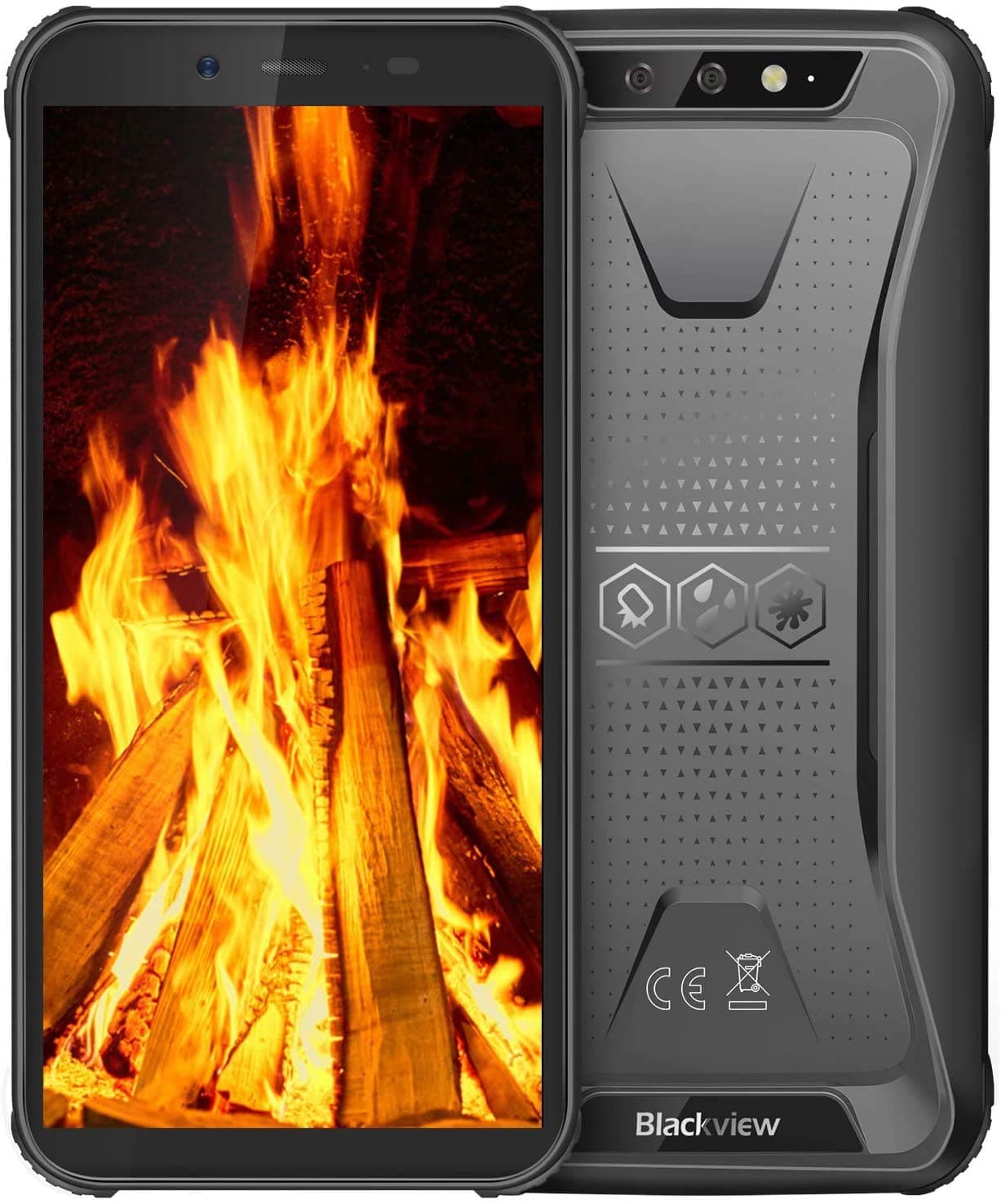 Rugged phone, Blackview BV5500 Pro rugged smartphone, android 9.0 dual sim rugged unlocked cell phones, IP68 waterproof smartphone, 3GB+16GB ROM 4400mAh high capacity NFC Face unlocked at&t phones