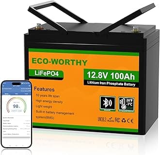 12V 100AH LiFePO4 Lithium Battery with Bluetooth, Max.1280Wh Energy, Low Temperature Protection, Group 24, Built-in 100A BMS, Perfect for Trolling Motor, RV, Boat, Solar Off-Grid