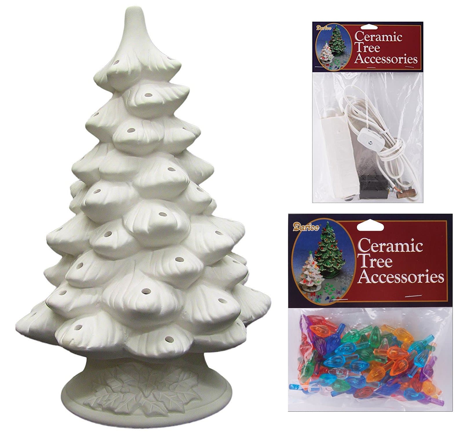 DIY unfinished ceramic christmas tree 11.4-inch