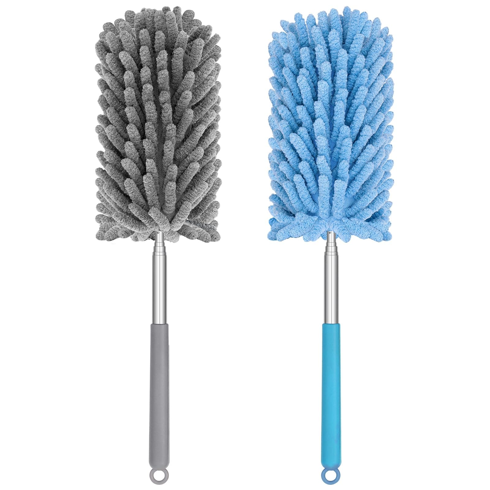 Mini Duster for Cleaning, 360° Bendable Hand Dusters with Extension Pole, Washable Small Duster for Car Interior, Office, Furniture