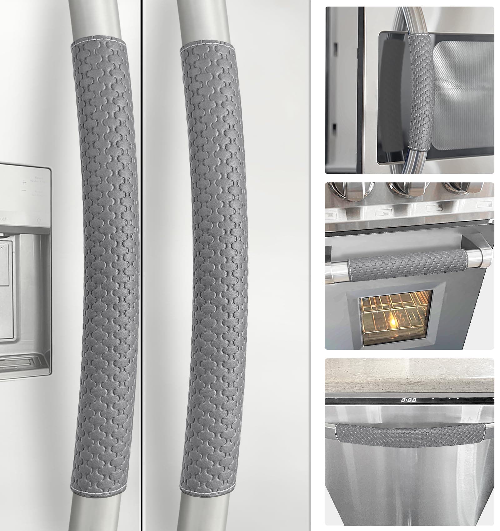 Refrigerator Door Handle Covers, 5 PCS, Performance Appliance Handle Covers, Non-Slip Fridge Door Handle Covers, Keep Your Kitchen Clean, Microwave Oven Dishwasher door Handle Protectors(Dark Gray)