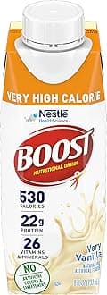 Very High Calorie Nutritional Drink Very Vanilla, Made with Natural Vanilla Flavor & No Artificial Flavors, Colors & Sweeteners, 8 FL OZ (Pack of 54)