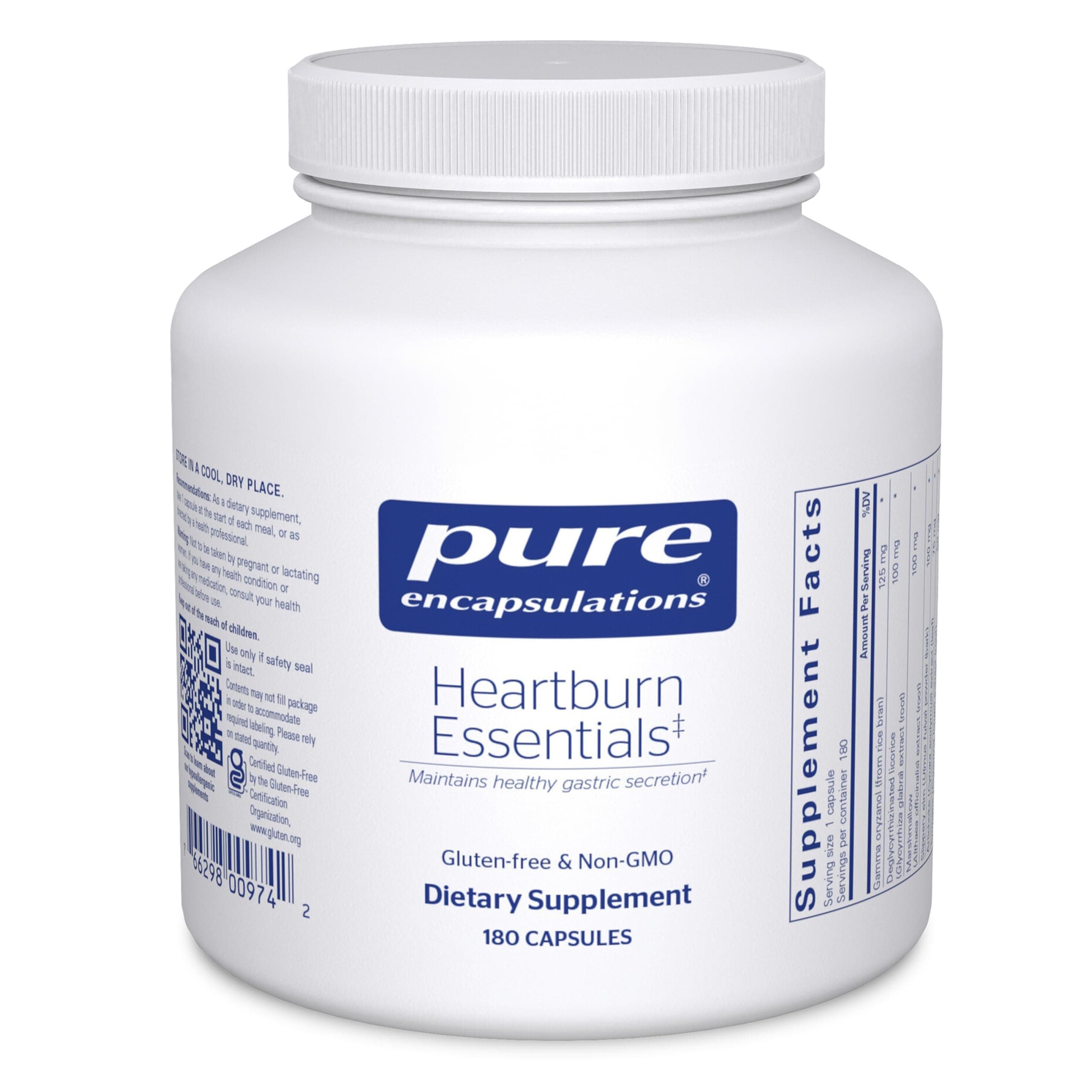 Heartburn Essentials - Dietary Supplement Helps Decrease Occurrences of Occasional Heartburn & Indigestion - with Slippery Elm Bark - 180 Capsules