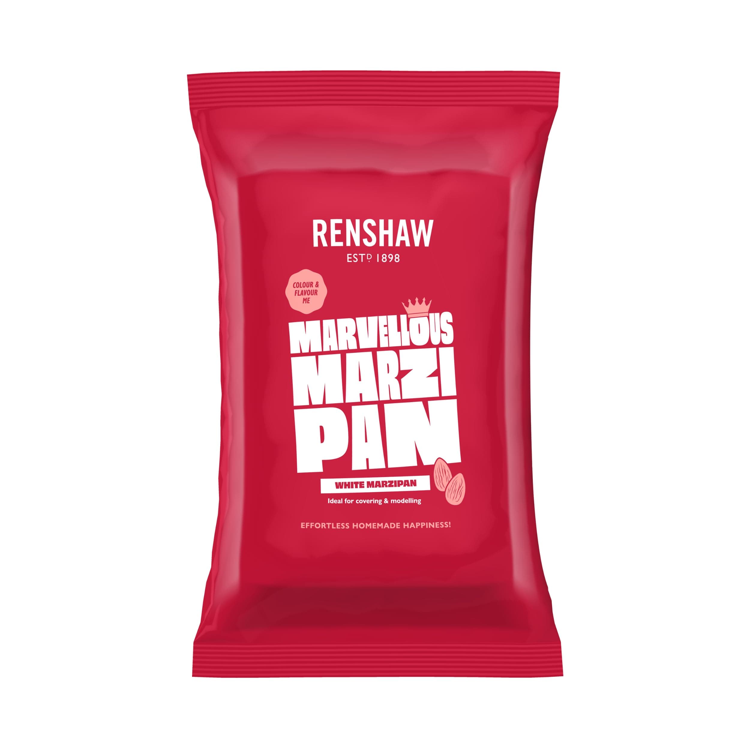 RENSHAW Ready Rolled White Marzipan Disc For 8” Cake, Marzipan for Cakes, Ready Rolled Marzipan ​- WHITE 1kg