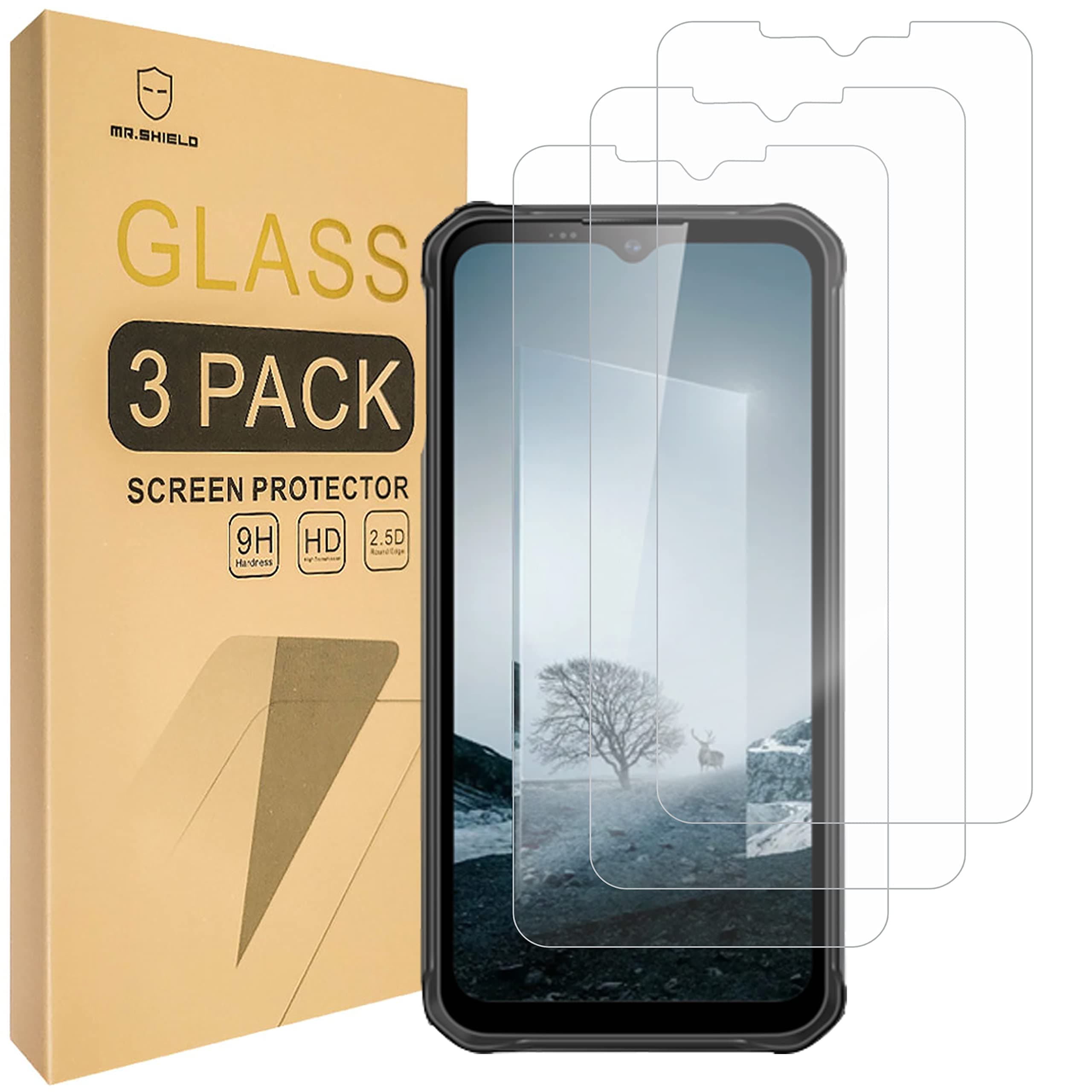 Mr.ShieldScreen Protector For Oukitel WP22 (2023) [Tempered Glass] [9H Hardness] [3-Pack] Screen Protector