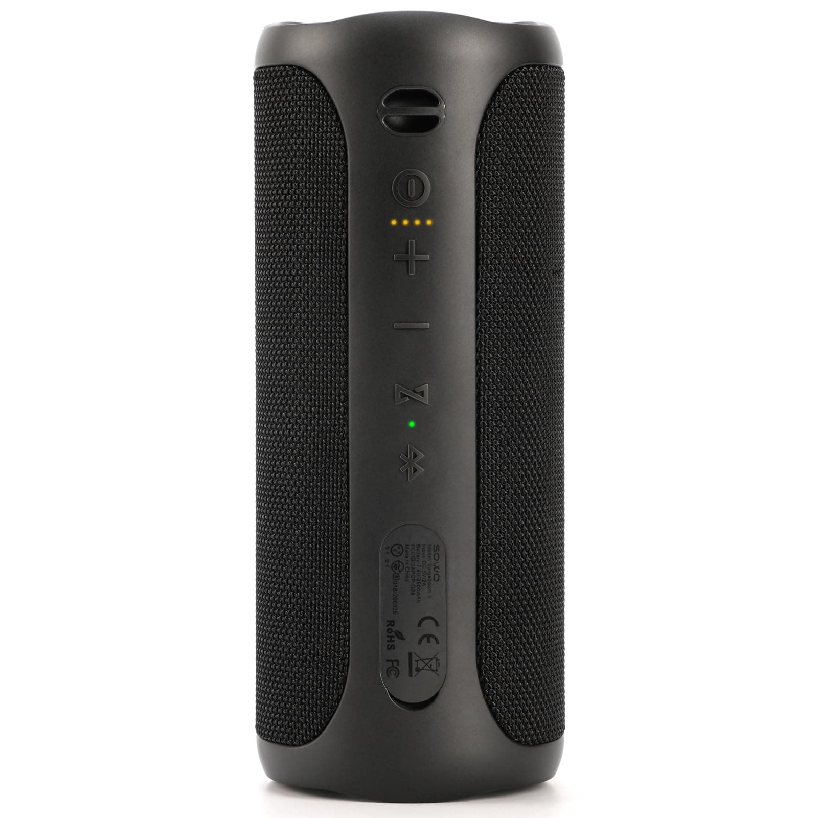 Wireless Waterproof Bluetooth Speaker - Portable Speaker Loud with Built-in Subwoofer and Tweeter, Extra Bass, Stereo Sound, IP67, Colorful Lights for Party, Outdoor, Camping - Black