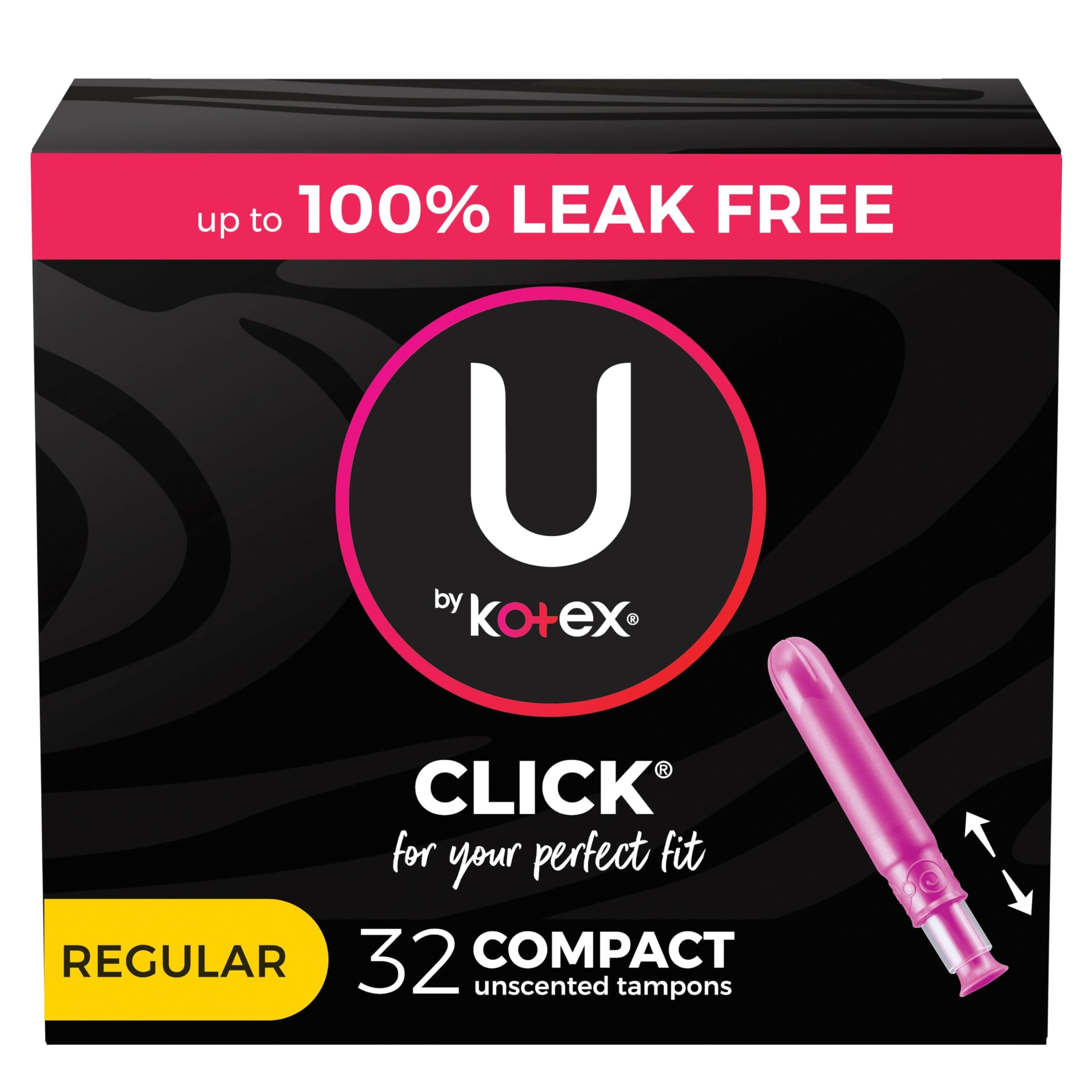 Click Compact Tampons, Regular Absorbency, Unscented, 32 Count