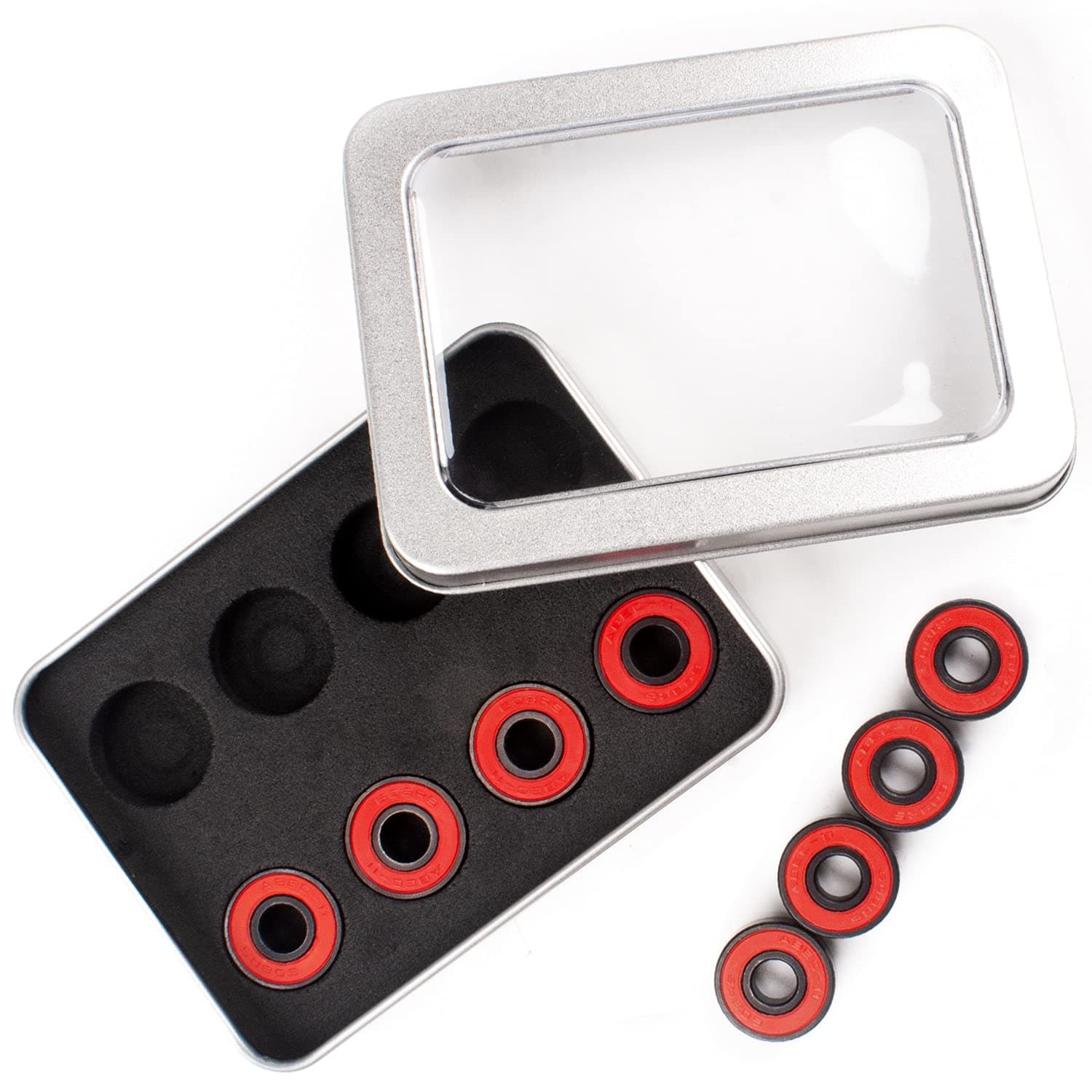 Ceramic Skateboard Bearings High Speed Double Shielded 608 RS ABEC-11 8 Pack Set for Skateboard Trucks Scooters Wheel Roller Skate