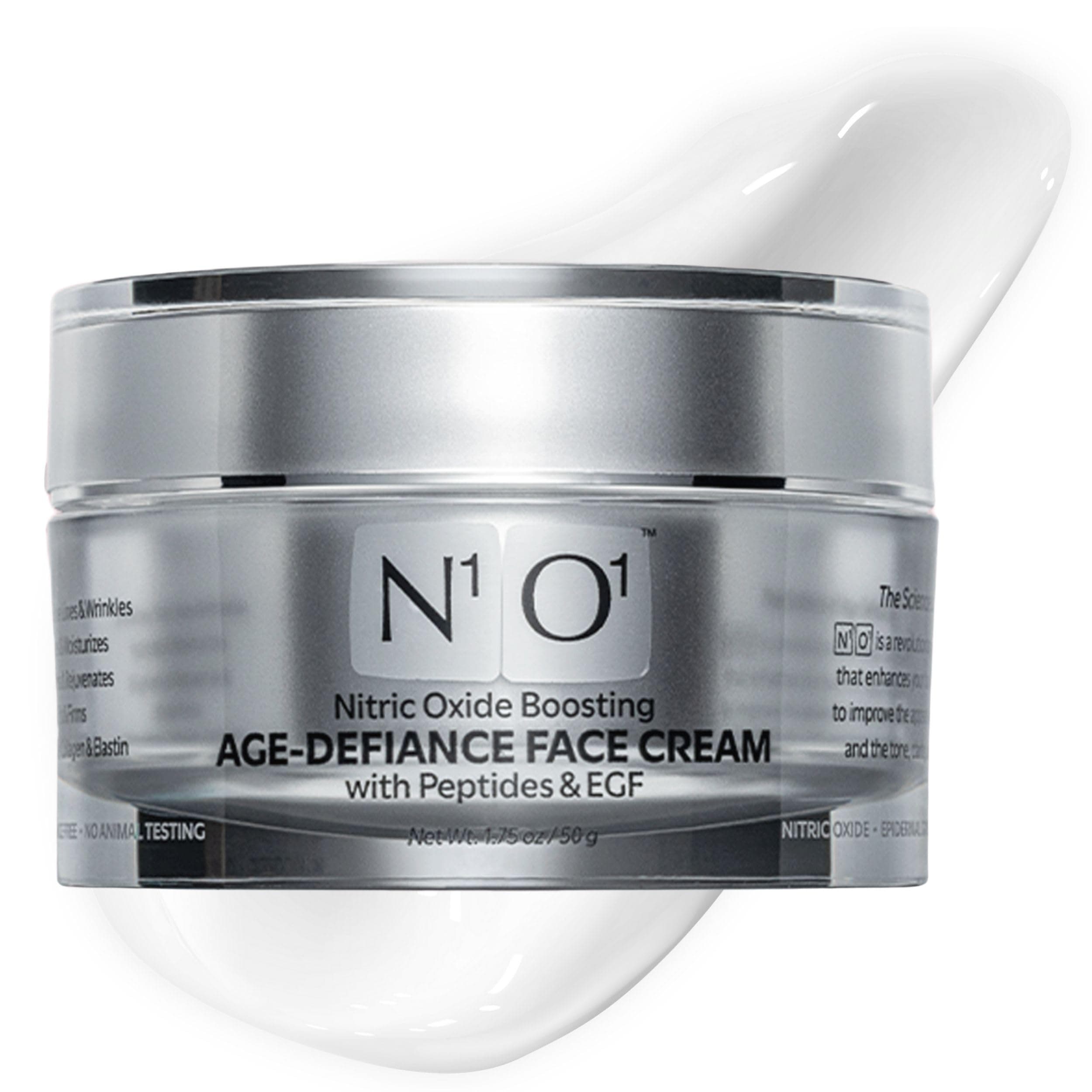 N1O1 Moisturizer Face Cream - Day & Night Face Moisturizer with Nitric Oxide, Peptide Complex, Epidermal Growth Factor - Tightening & Firming Skin Care Products for Wrinkles, Dark Spots - 1.75 oz.