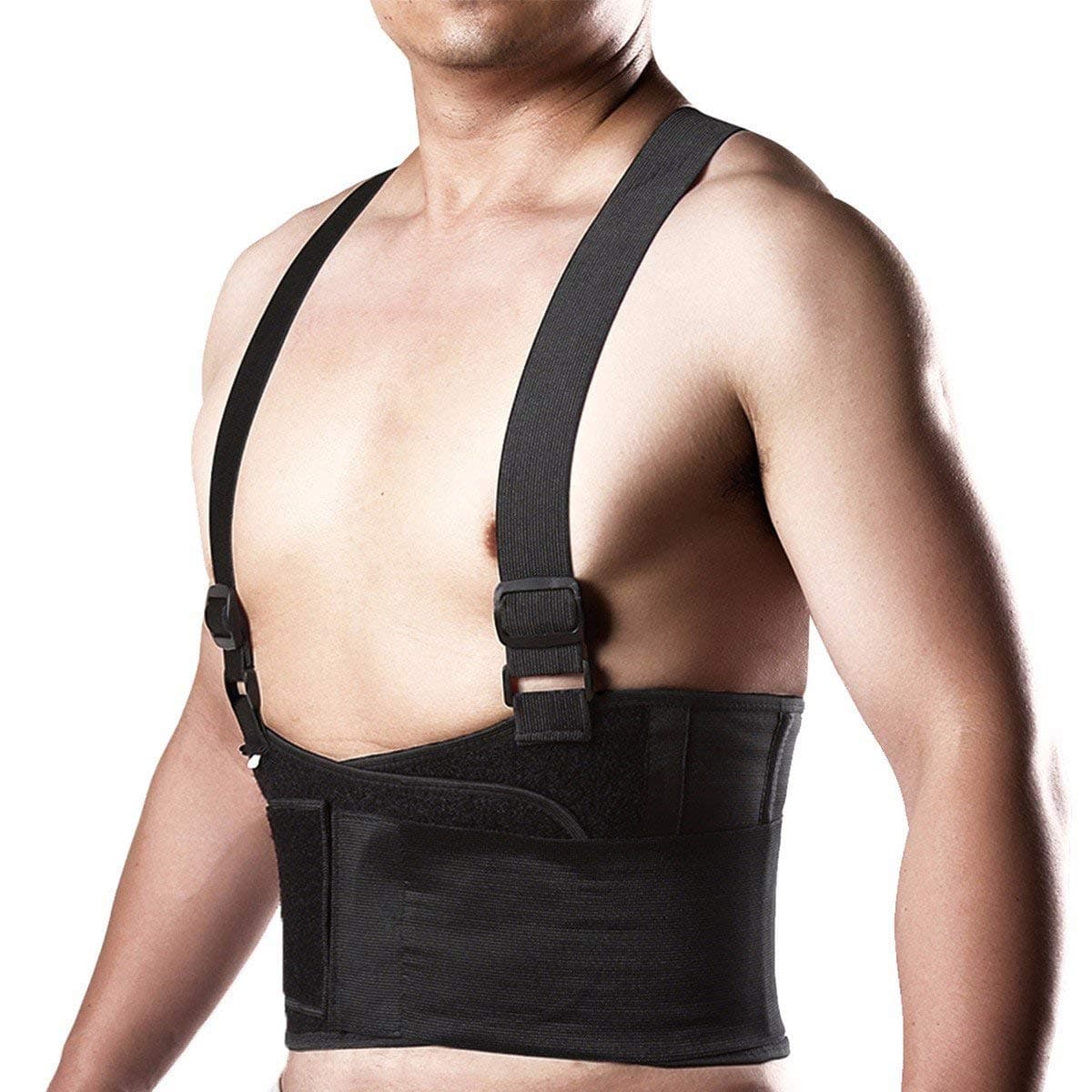 CFR Back Brace Working Support with Suspenders Adjustable Straps Belt Lower Waist Therapy Pain Relief for Heavy Lifting,Large