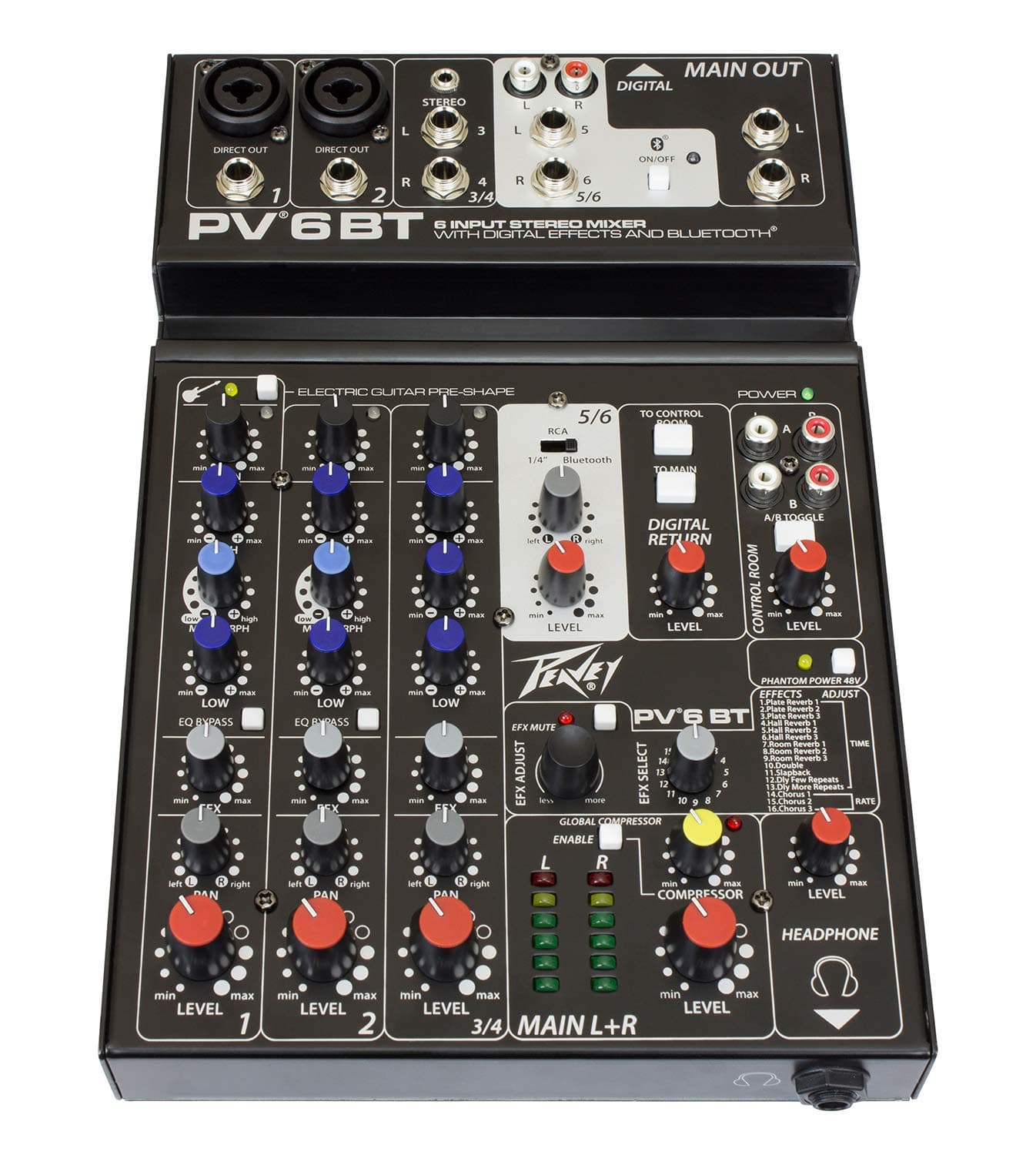 PV 6 BT 6 Channel Compact Mixer with Bluetooth