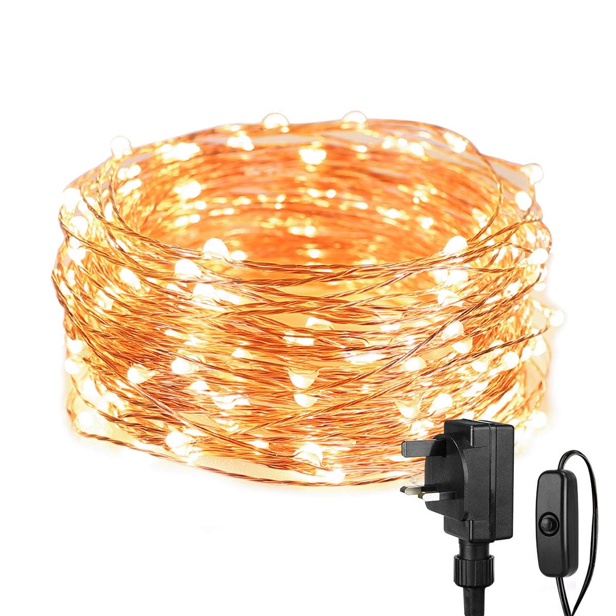 Lepro Fairy Lights Plug in, 10m 100 LED Copper Wire Fairy Lights, 33ft Warm White Christmas Tree Lights, Fairy String Lights Mains Powered for Christmas Decorations, Bedroom, Party, Wedding and More