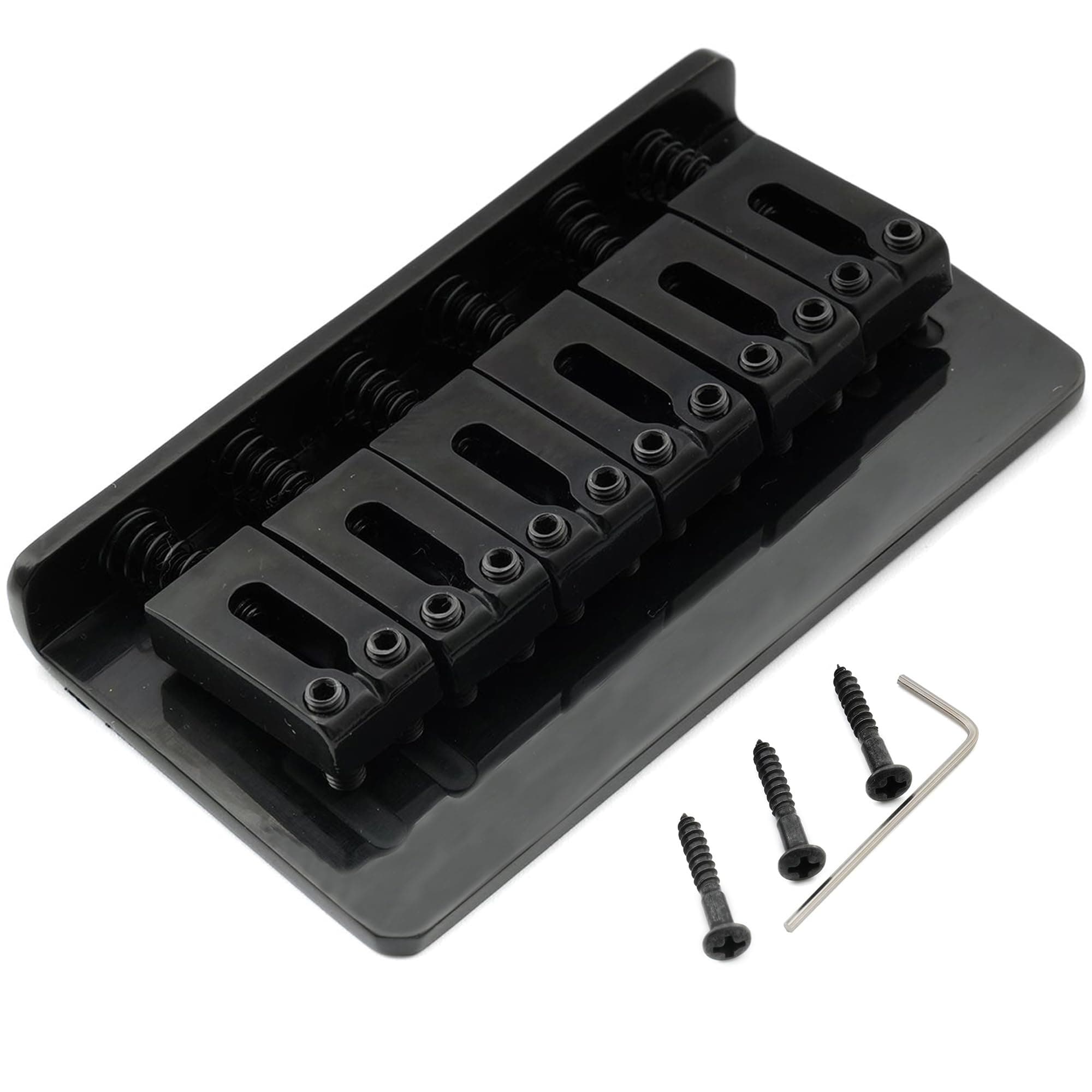 Pro 54mm Modern Hardtail Fixed Bridge for Import Strat Tele Style Electric Guitar, Black
