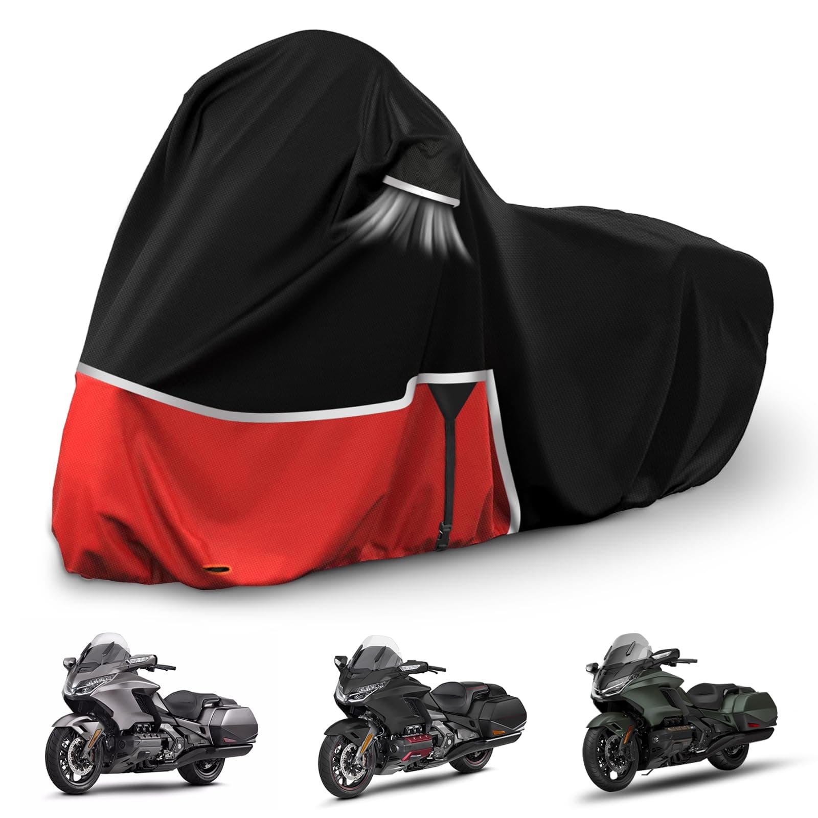 Waterproof Motorcycle Cover Replace for Honda Goldwing Without Trunk Models, 420D Oxford Cloth Automatic DCT, GL1800, Valkyrie Tourer Motorcycle Cover for Snow Rain Dust Protection