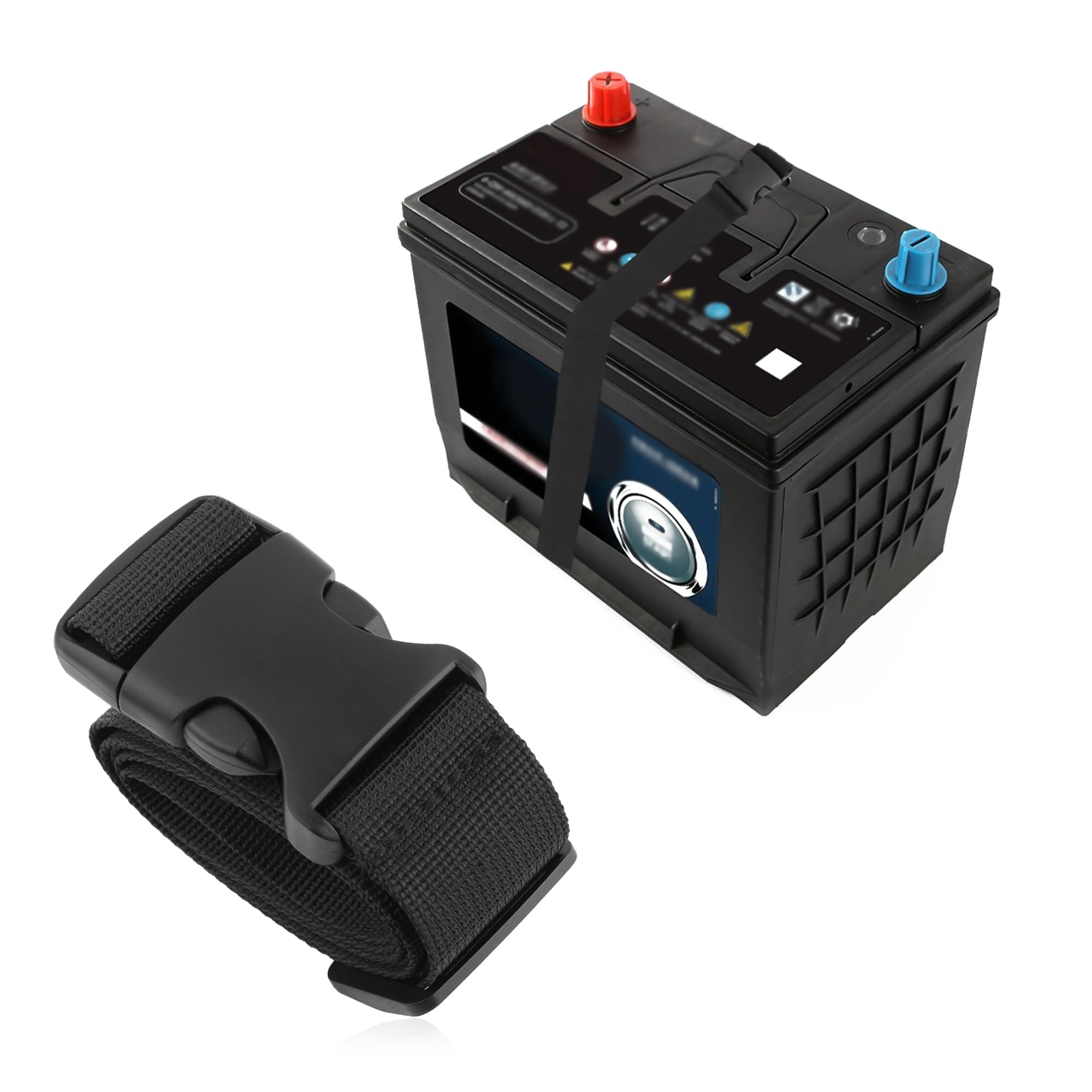 Stacool39" Car Battery Tie Down Strap with Elastic Buckle,Adjustable Battery Strap for Most Battery Box of Cars Trucks SUVs Boats,Most Reliable Battery Strap Hold Down (1PCS)