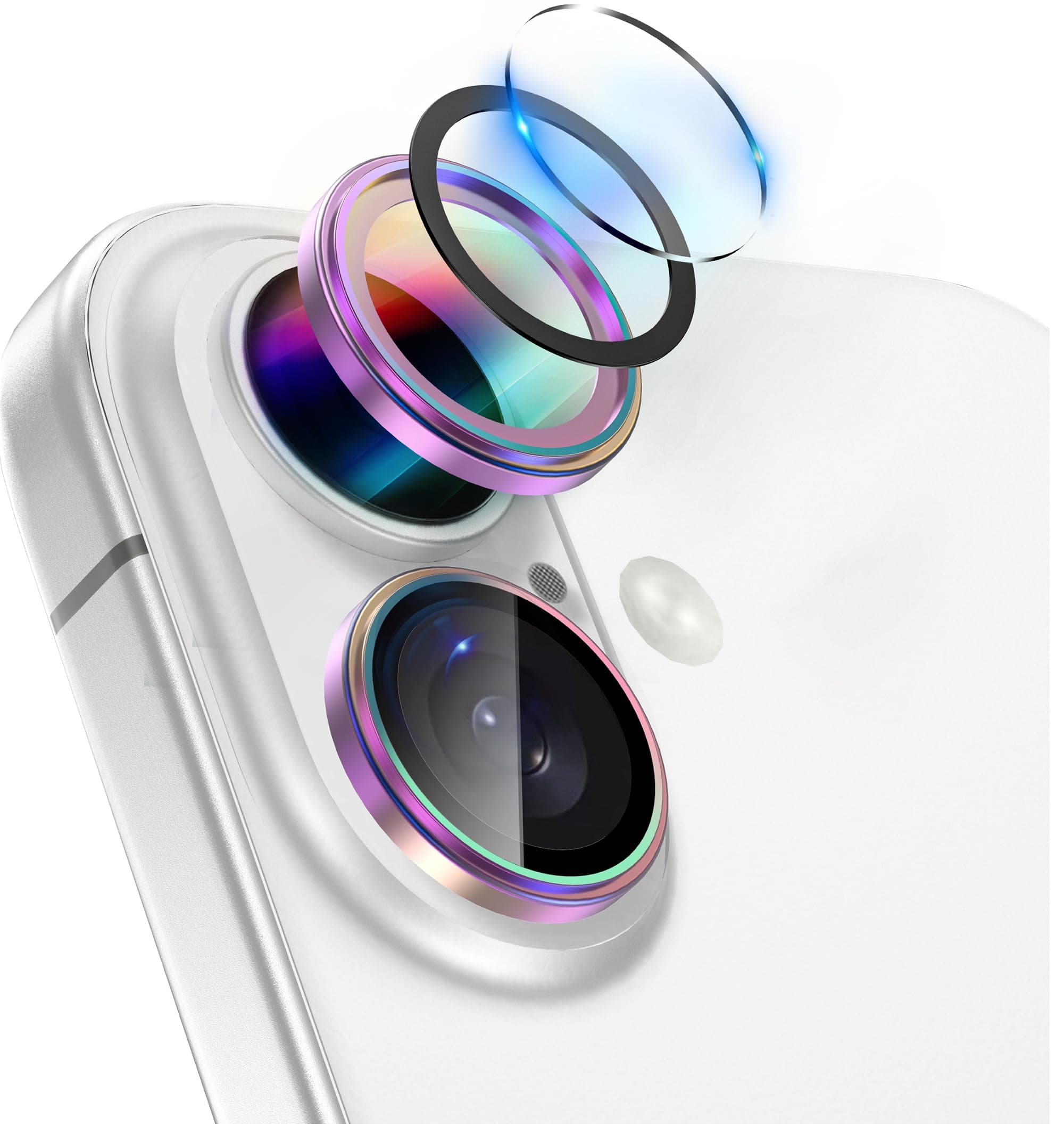 LONLIHue - for iPhone 2024 | 16 Plus - Dual Camera Lens Protector - Iridescent