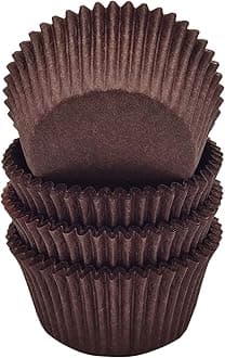 Mombake Premium Coffee Greaseproof Cupcake Liners Muffin Paper Baking Cups Standard Size, 100-Count