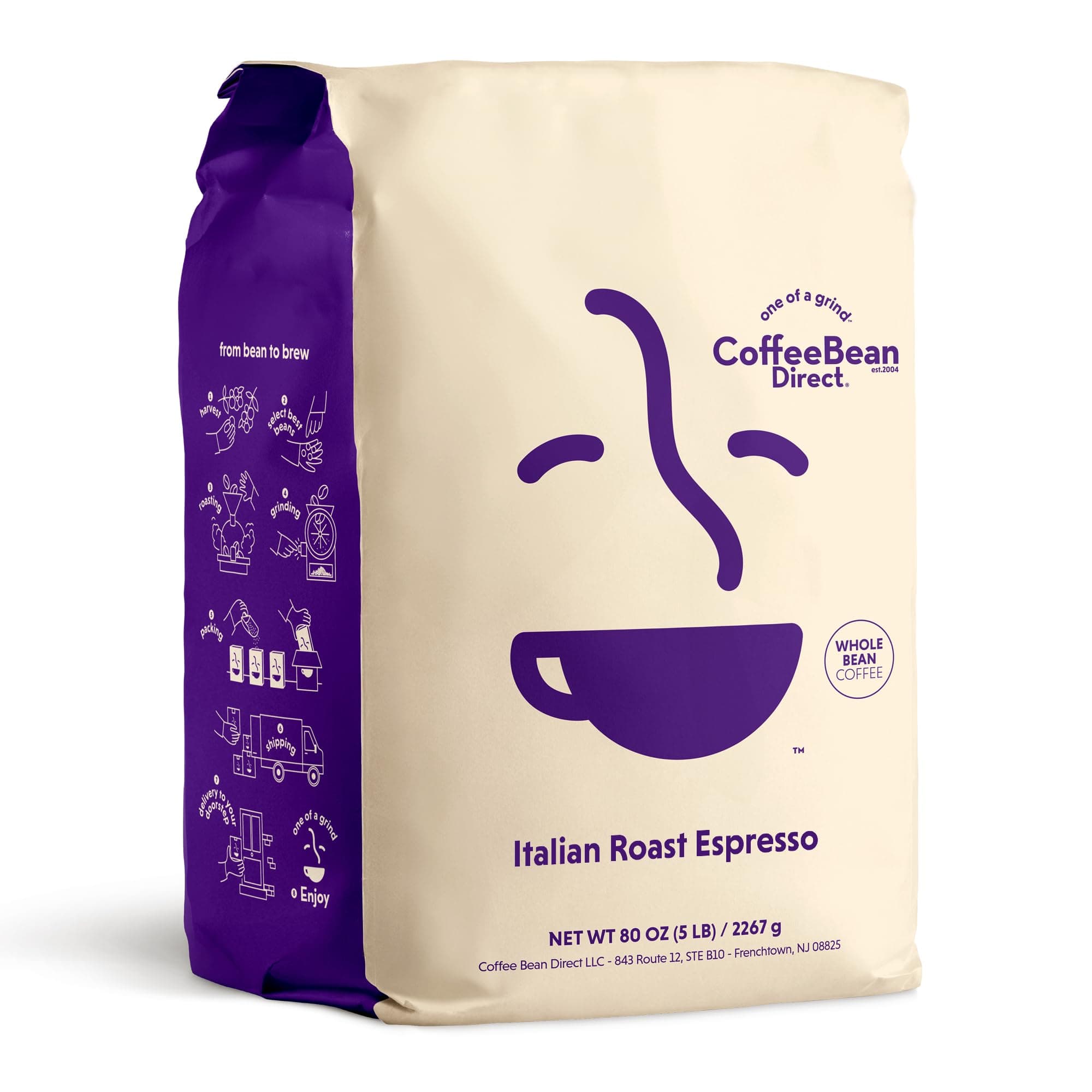 - Italian Roast Espresso, Whole Bean Coffee, Bold Flavor, Dark Roast, 5 Pound Bag (Pack of 1)
