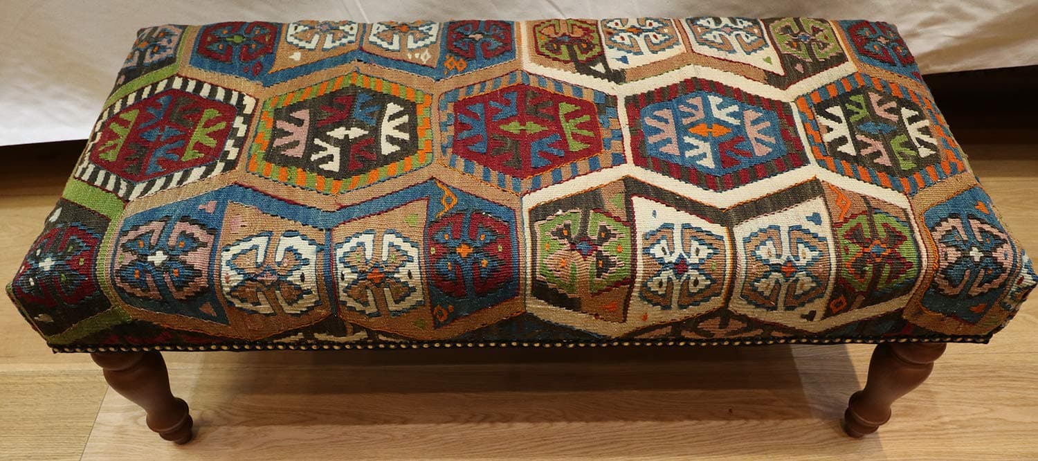 Antique Bench Kilim Stool - Size 102 x 45cm - Code R4012