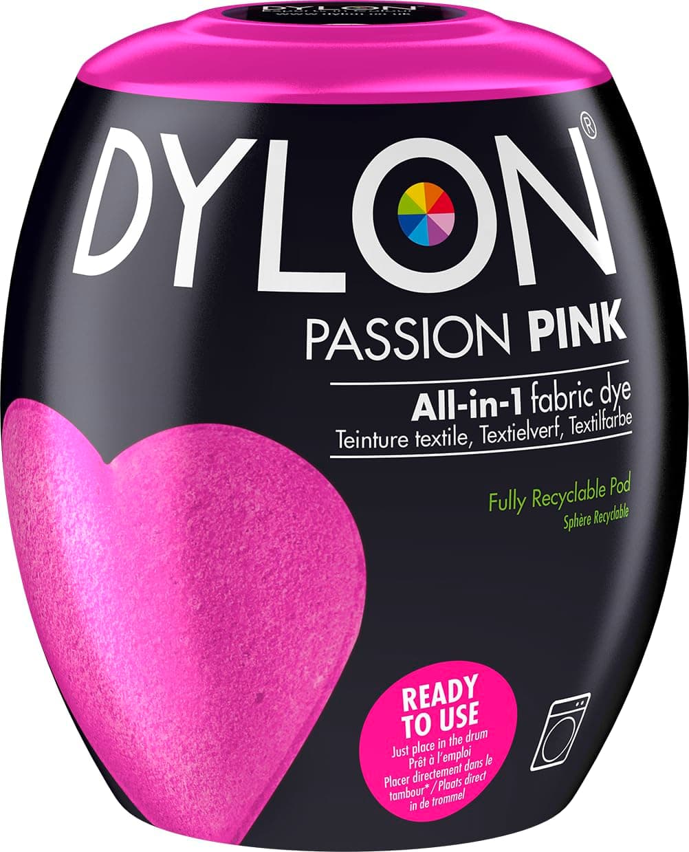 New Dylon 350g Machine Dye Pods - Full Range of New Colours Available! (Passion Pink)