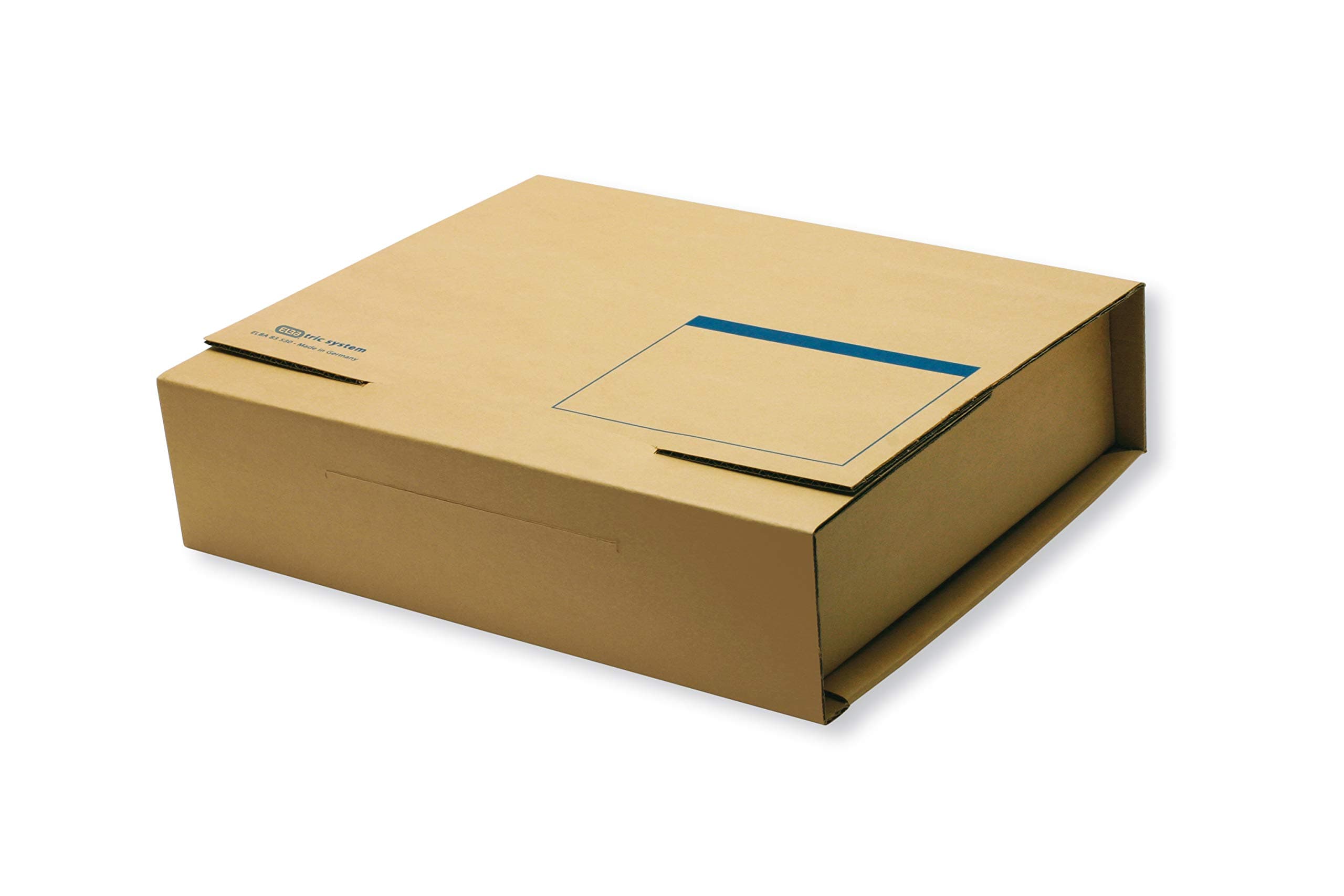 ElbaTric System 83530 Shipping Box for Files with Spine Width up to 8 cm with Address Field Pack of 20 Natural Brown