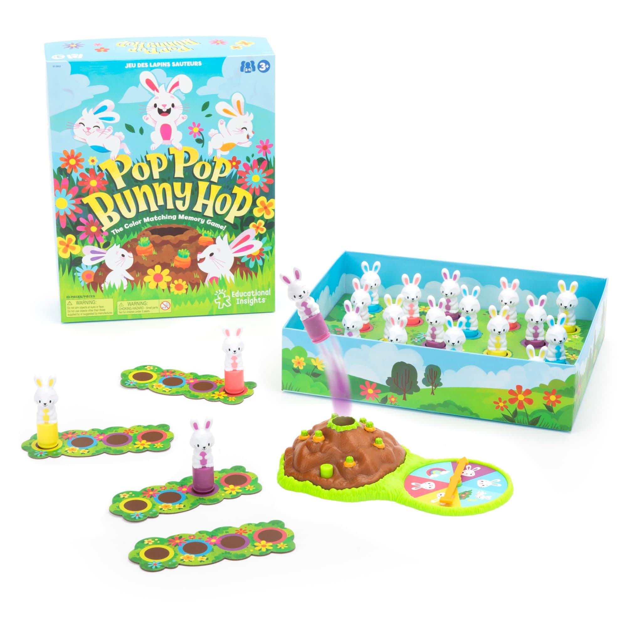 Learning Resources Pop Pop Bunny Hop, Ages 3 to 7, Board Games, Colour Matching Memory Game, Toys for 3 Year Old Boys and Girls