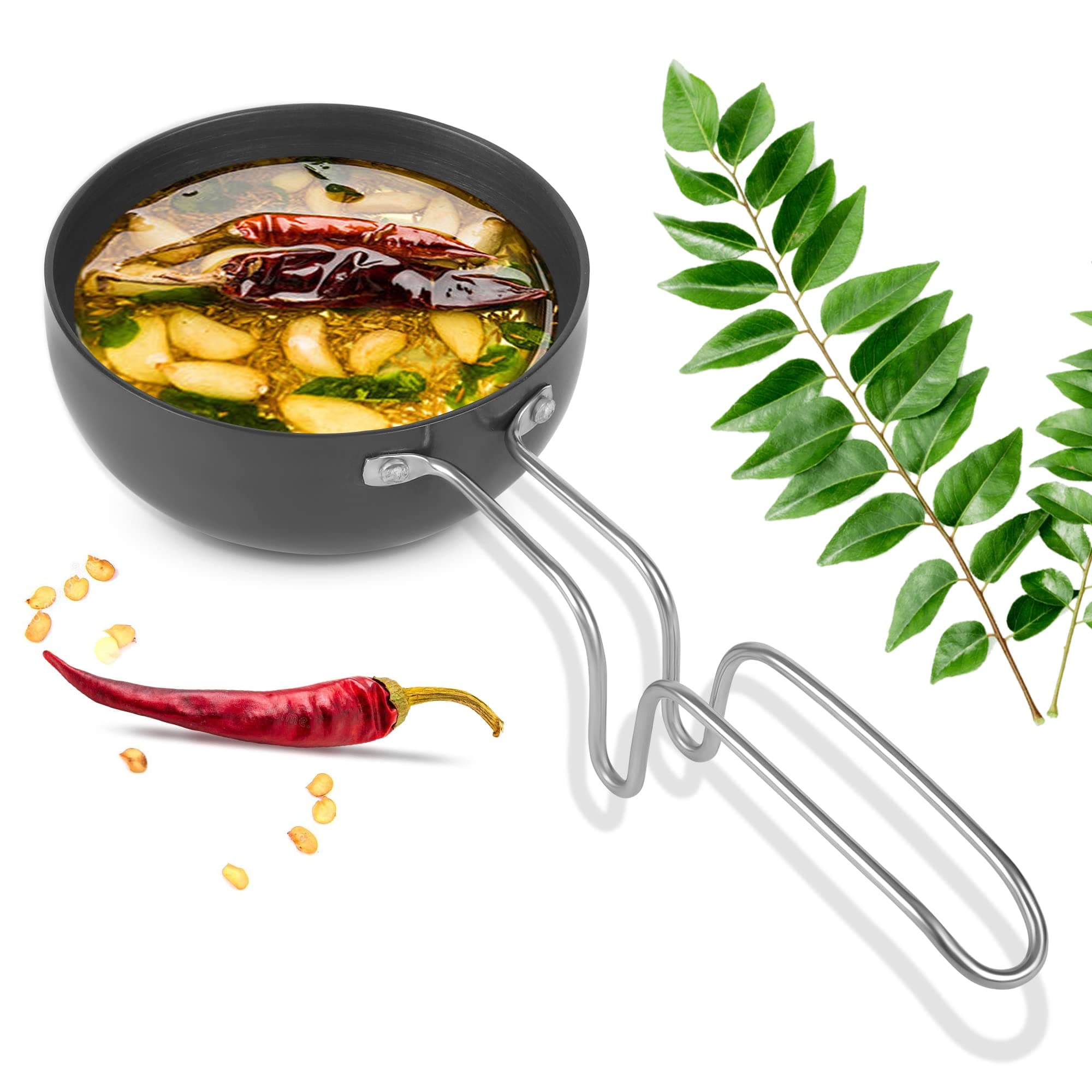 Scratch Resistant Coating - Mini & Large Tadka Pans for Eggs, Spices, Melting Butter & More (5 Inch Diameter)