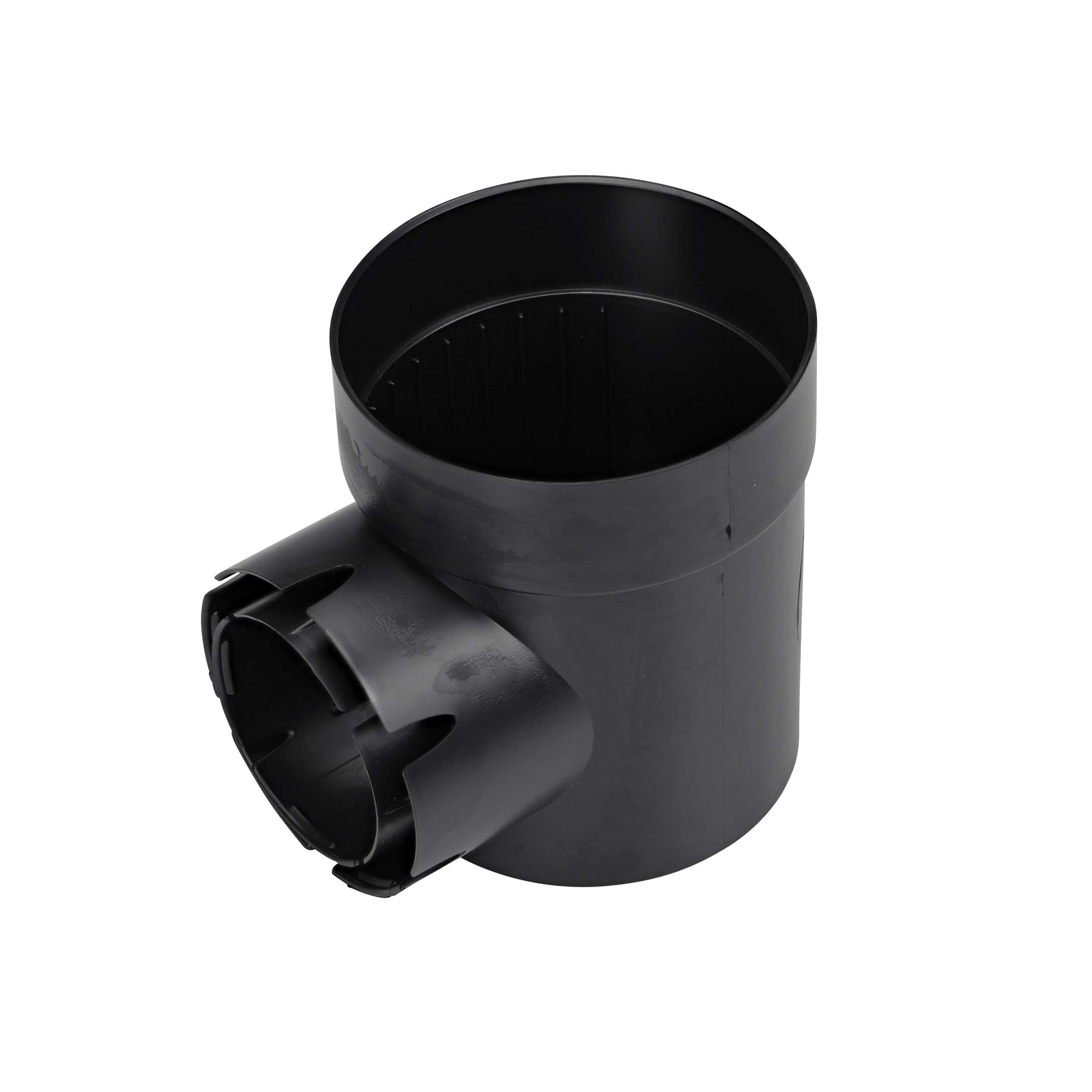 101* Round Spee-D Catch Basin Drain, 1 Outlet, Connects to 3-Inch and 4-Inch Drain Pipes, Manages Light Water Flows, 6-Inch, Plastic, Black