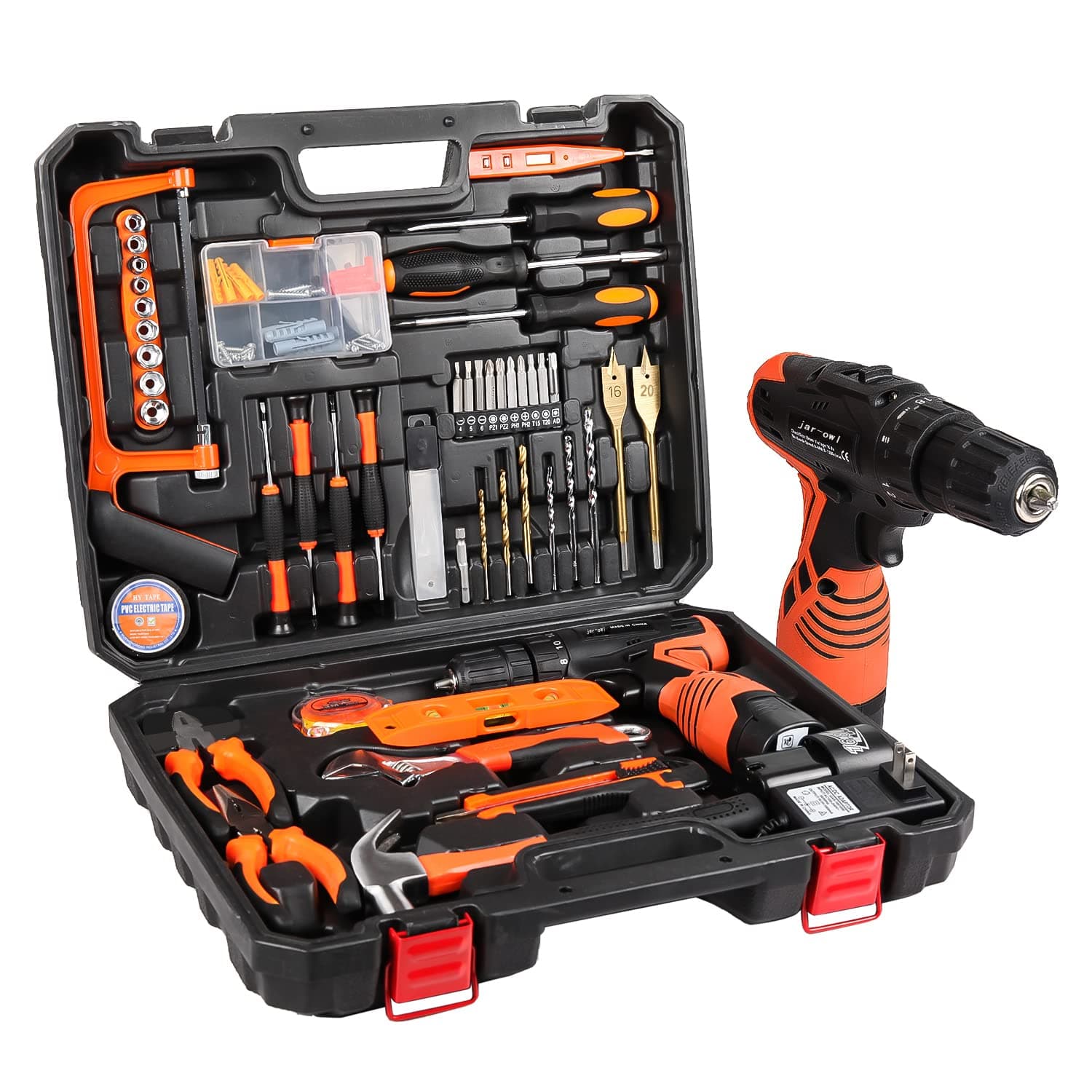 jar-owl Power Tools Combo Kit, LETTON Tool Set with 60pcs Accessories Toolbox and 16.8V Cordless Drill Set for Home Cordless Repair Tool Kit