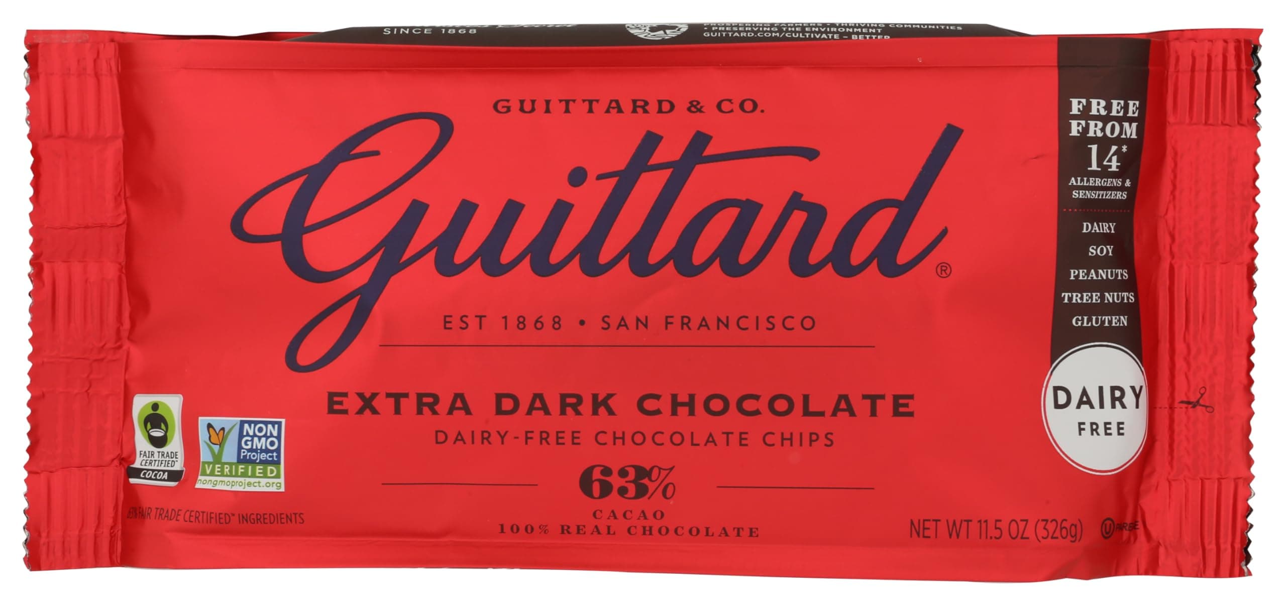 Guittard Baking Chips, 63% Extra Dark Chocolate, 11.5 oz