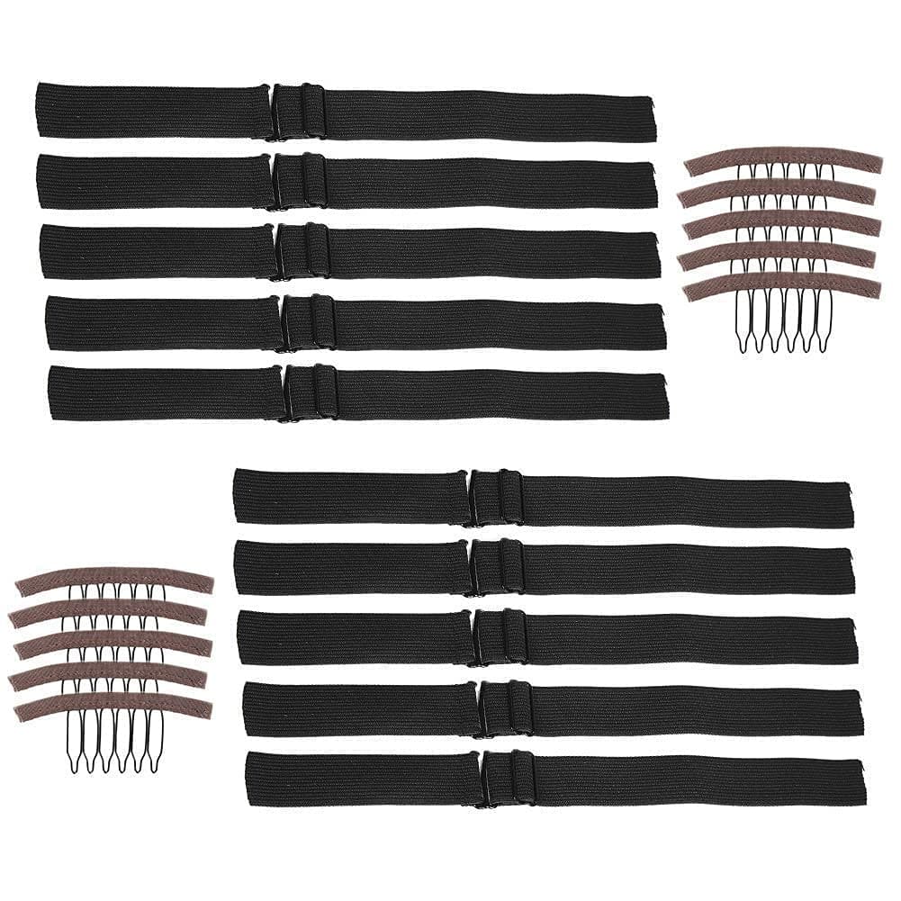 WIGNEE Elastic Band For Wigs With Adjustable Strap Sewing for Wig Making Wig Band For Wig Making elastic band for wig band Steady Secure 12X1 Inch (10 PCS)