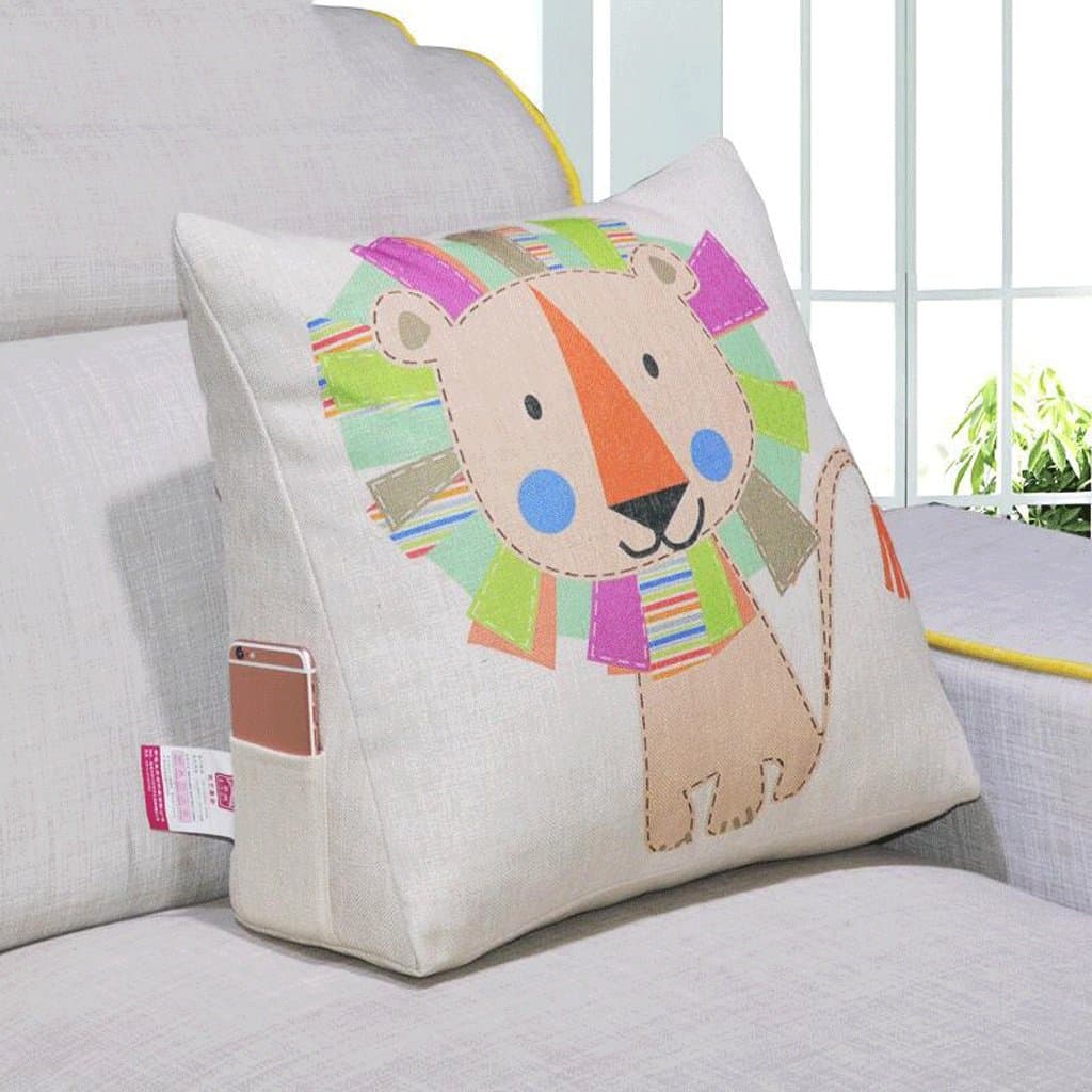 FHK Backrest Cotton Triangular Cushions Lumbar Support Backrest Bed Cushions Sofa Cushion Cushion Office Chair 45 * 40 * 18cm Waist pillow ( Color : F )