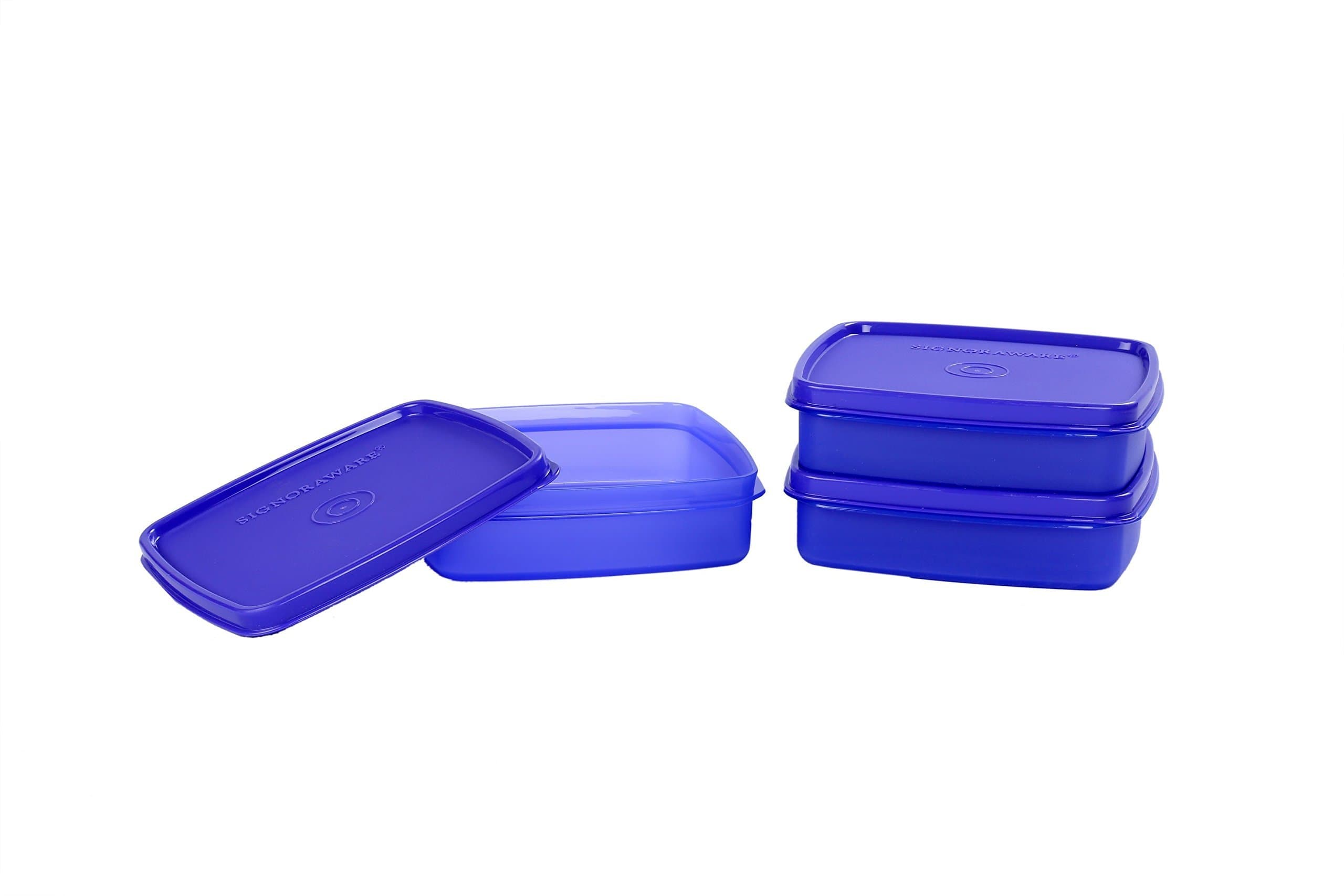 Signoraware Smart N Slim Plastic Lunch Box Set, 350ml, Set of 3, Deep Violet