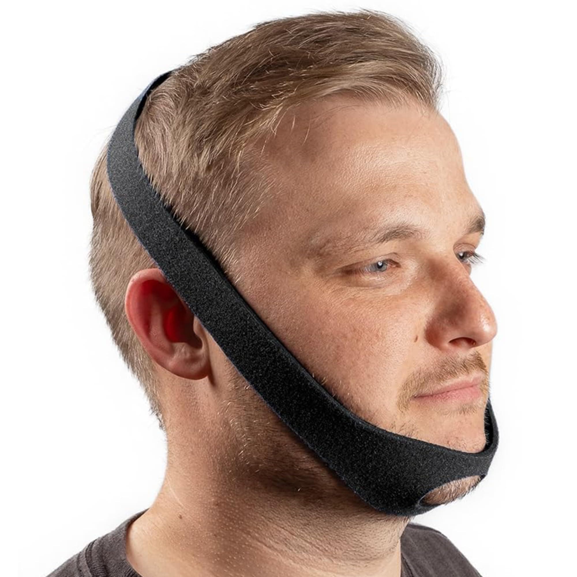 LIFESOURCE Made in USA Chin Strap for Snoring – Adjustable Anti-Snoring Chin Strap, Breathable & Comfortable, Latex-Free, Universal Fit for Men & Women, Sleep Apnea Support, Black