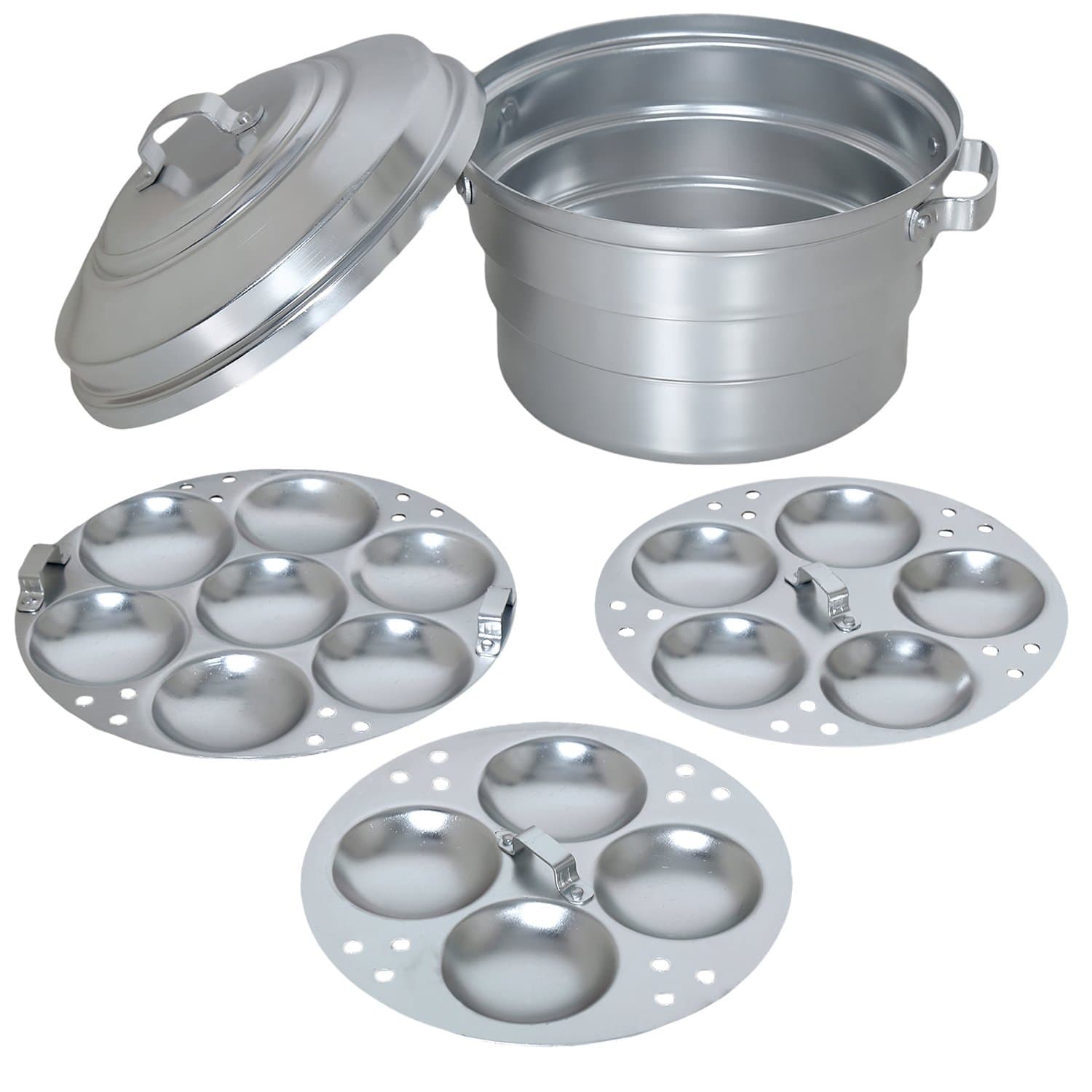 Priya Silver Aluminium Standard Idli Maker 16 Pot