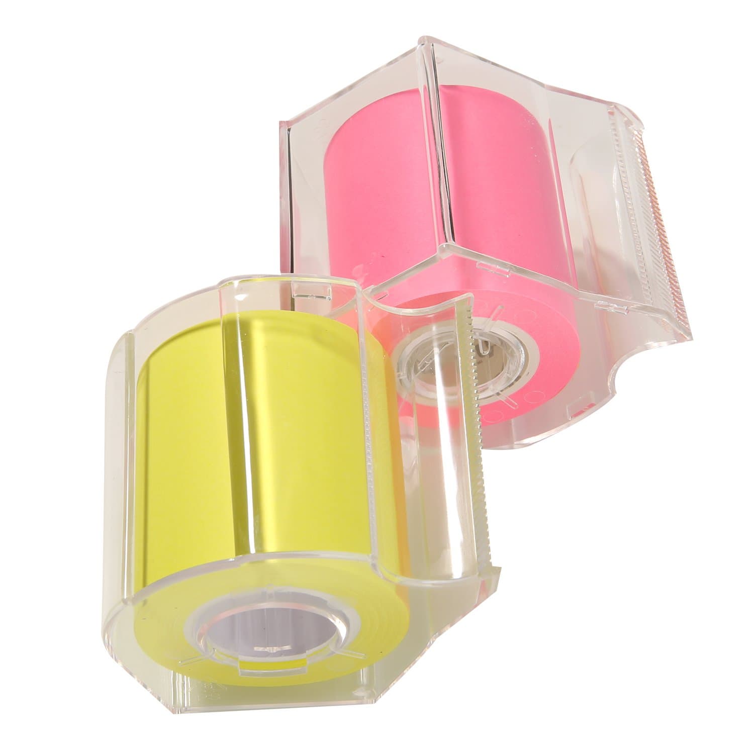 2 PCS Divider Sticky Notes Post Tab Markers Full Adhesive Label Roll Tapes with Dispenser Holder by Ning Store (1 Colors in one, 2 inch x 33 ft x 2pcs)