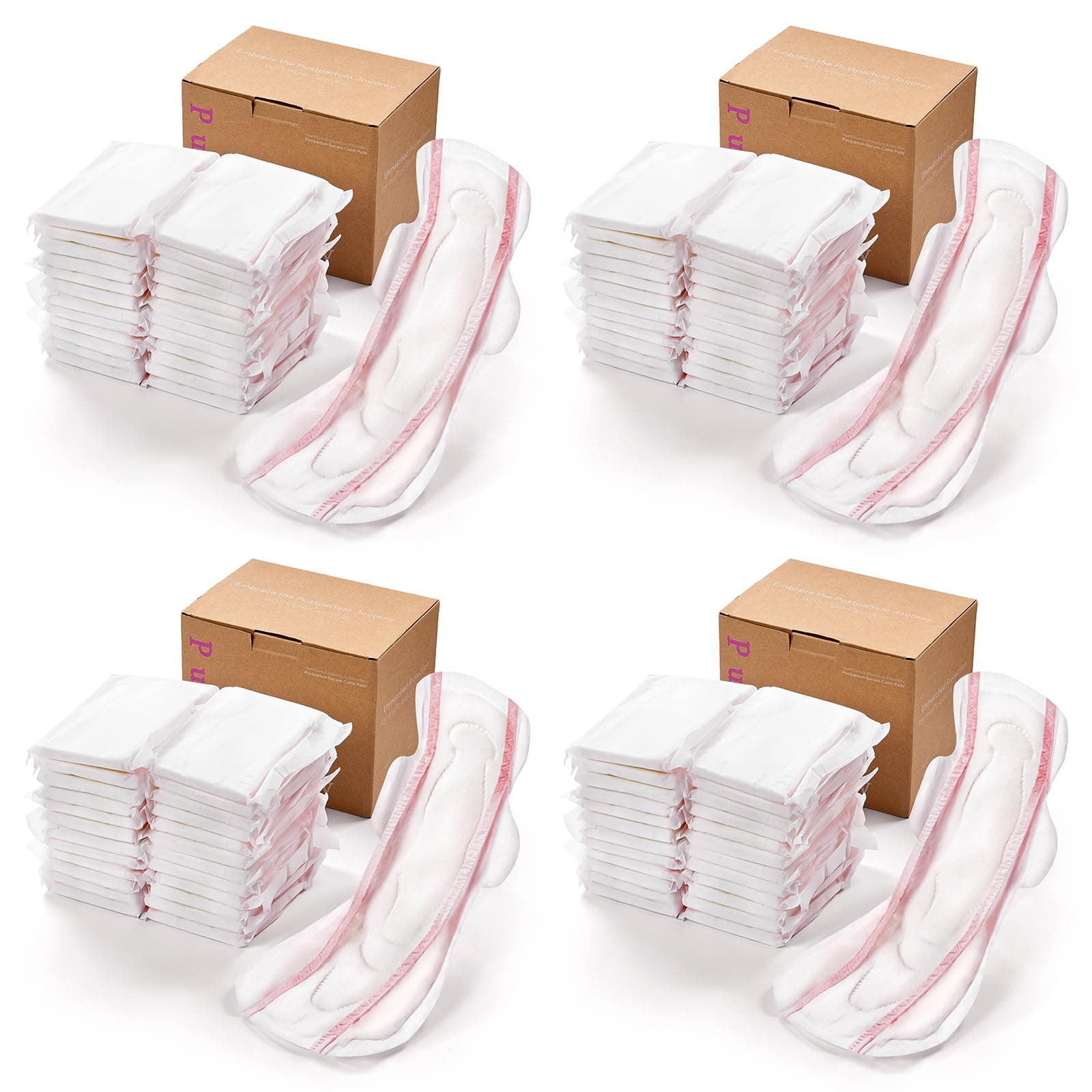 Premium Postpartum Pads with Wings, Large Maximum Absorbency Postpartum Maternity Pads Ultra Soft Heavy Flow Secure Leak Protection After Birth, 96ct