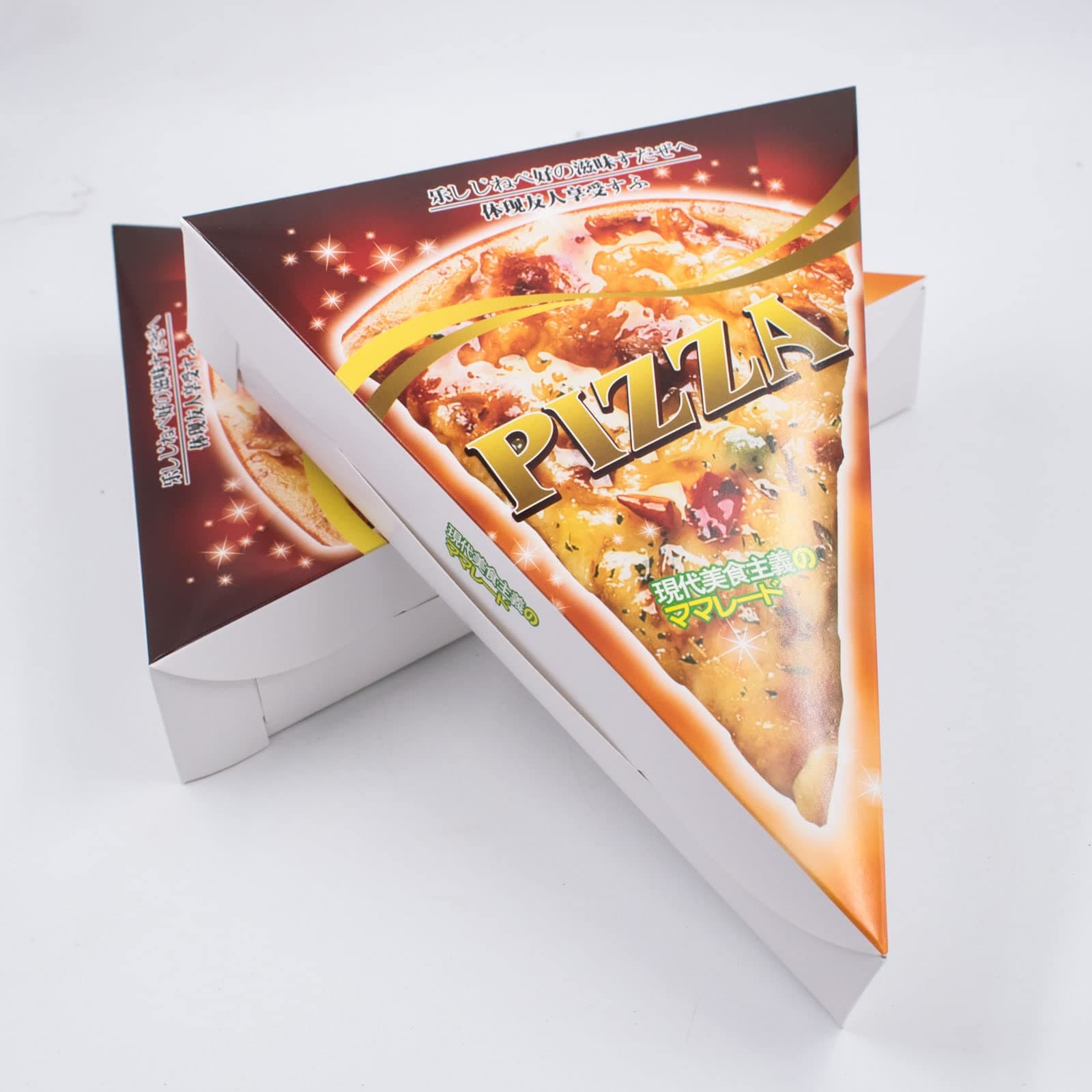 24pcs Triangle Pizza Box with Inner Pads Mini Pizza Boxes Take Away Packing Box Take Out Containers Single Slice Pizza Packaging Carton (9.6x7.5x1.77 inchs)