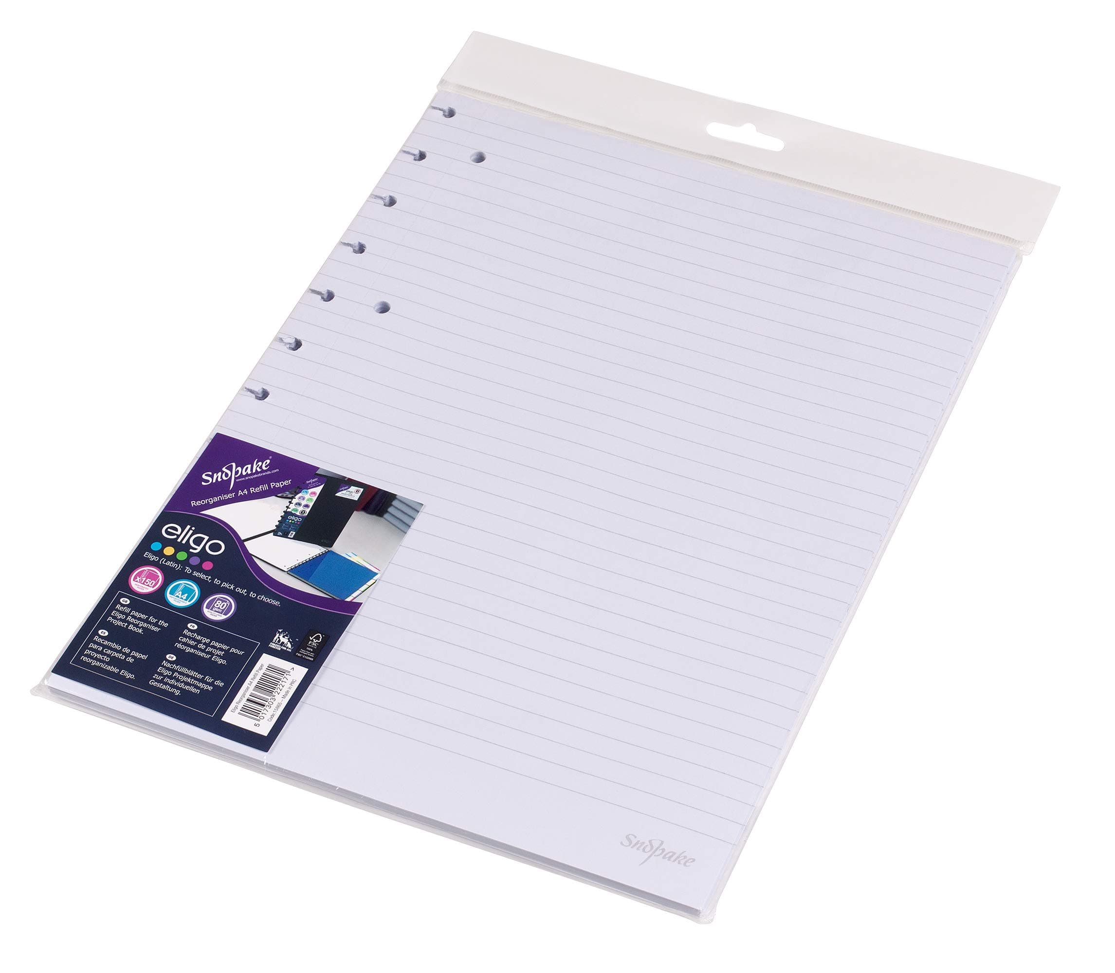 Eligo A4 ReOrganiser Project Book Refill Paper [Pack of 1] Ref: 15865, White