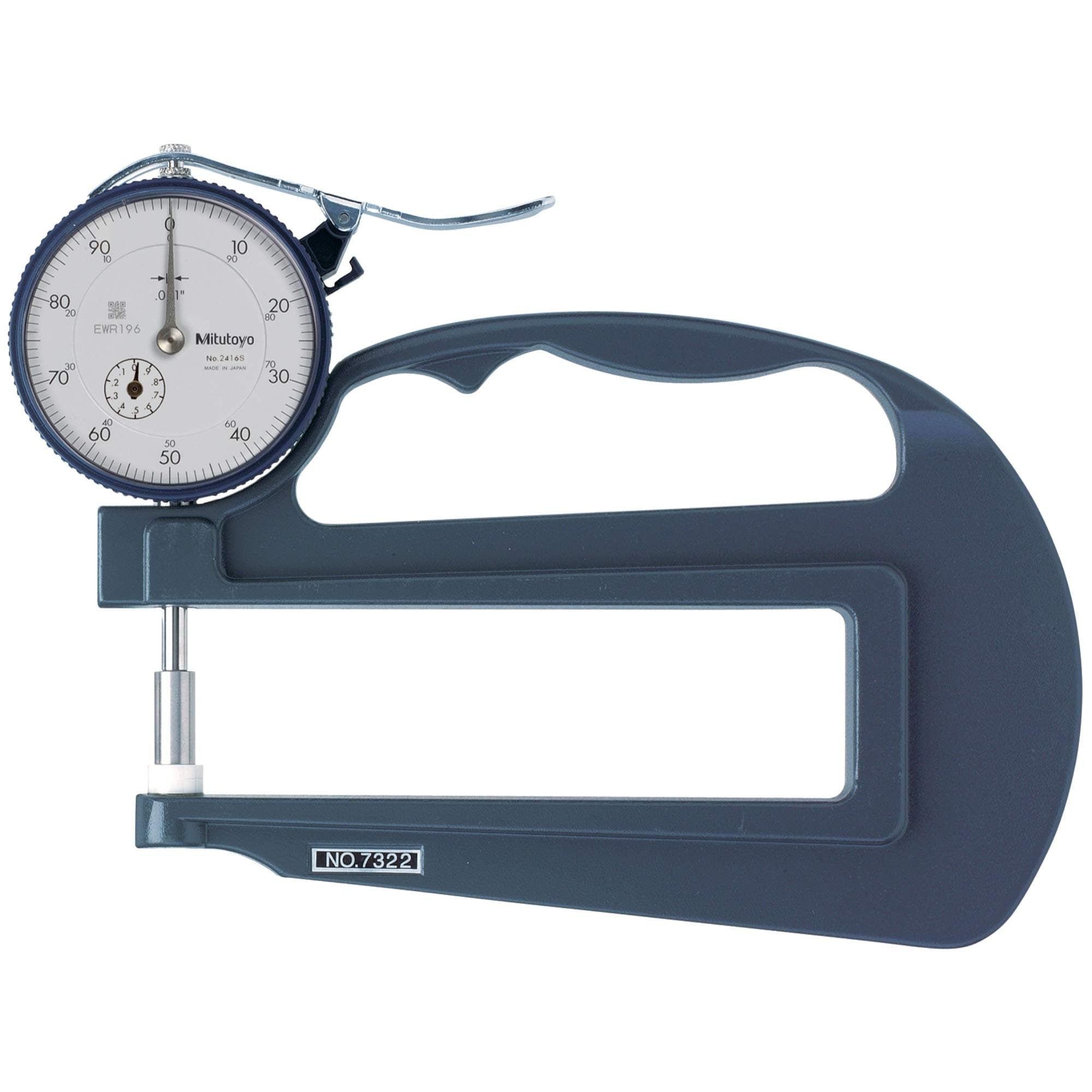 Mitutoyo 7322S Dial Thickness Gauge, 0"-1" Range