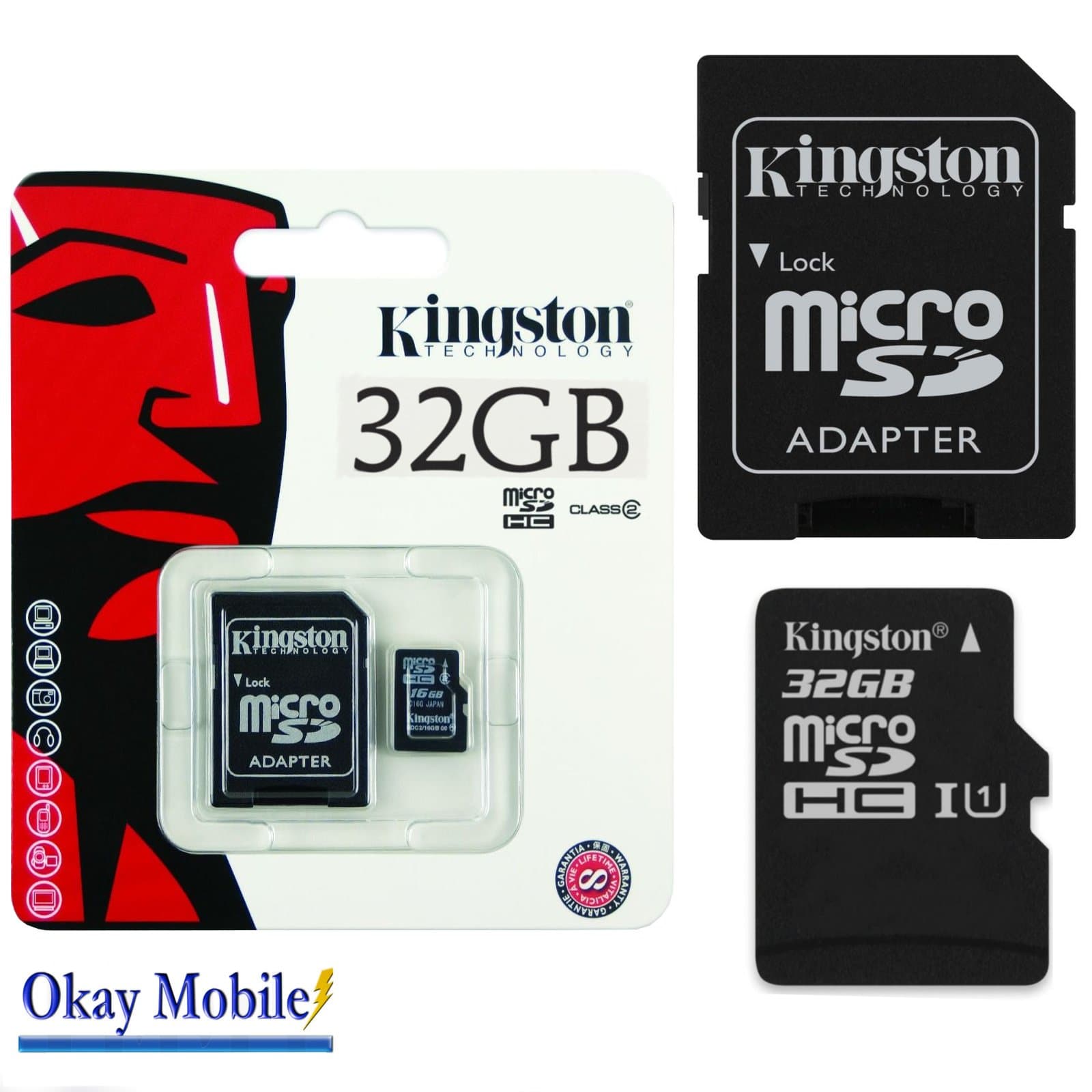 Original Kingston 32GB Micro SD SDHC Memory Card For LG K4 LGK130EE 32GB
